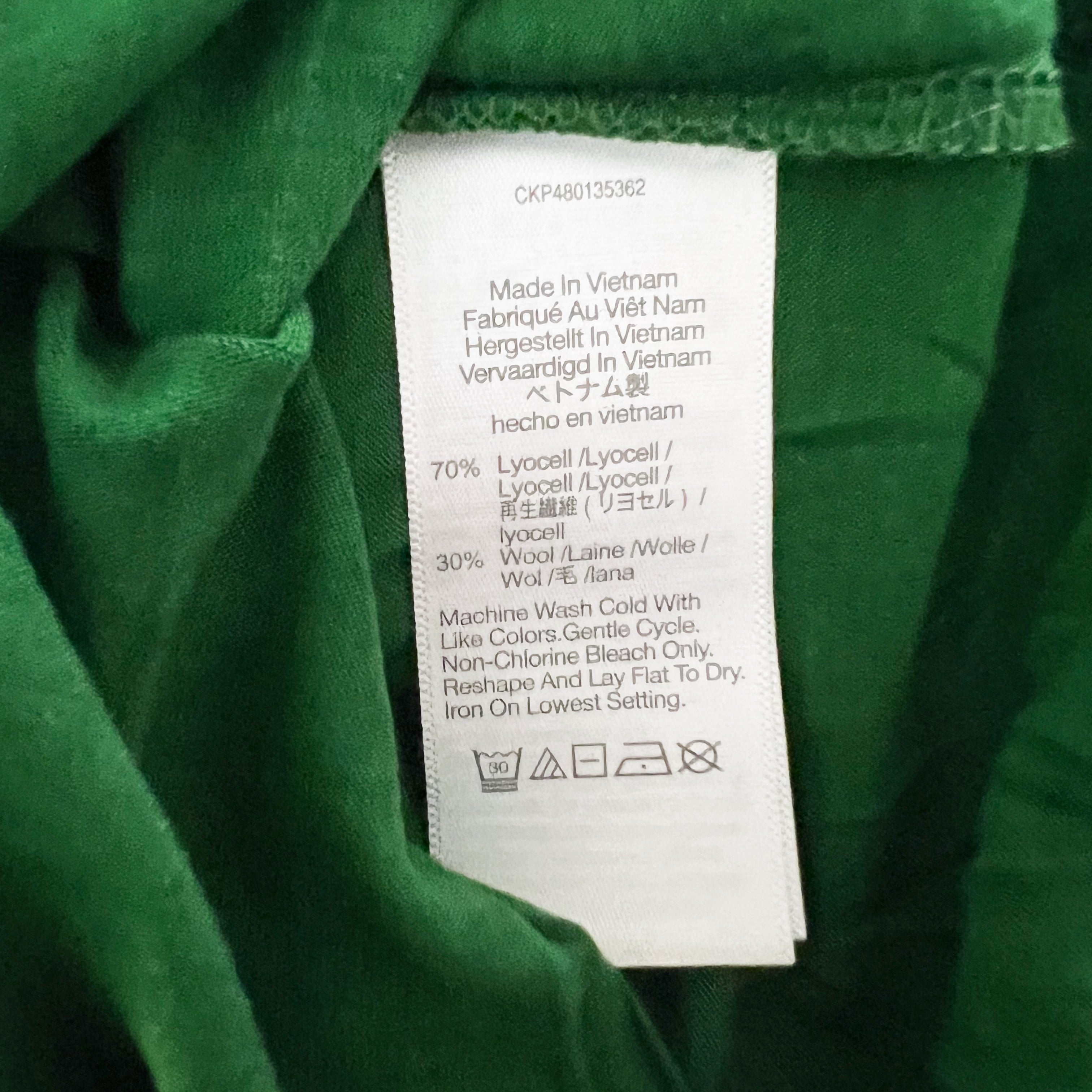 NEW Madewell Women's Semi Sheer Scoop Neck Long Sleeve Tee Shirt Varsity Green S