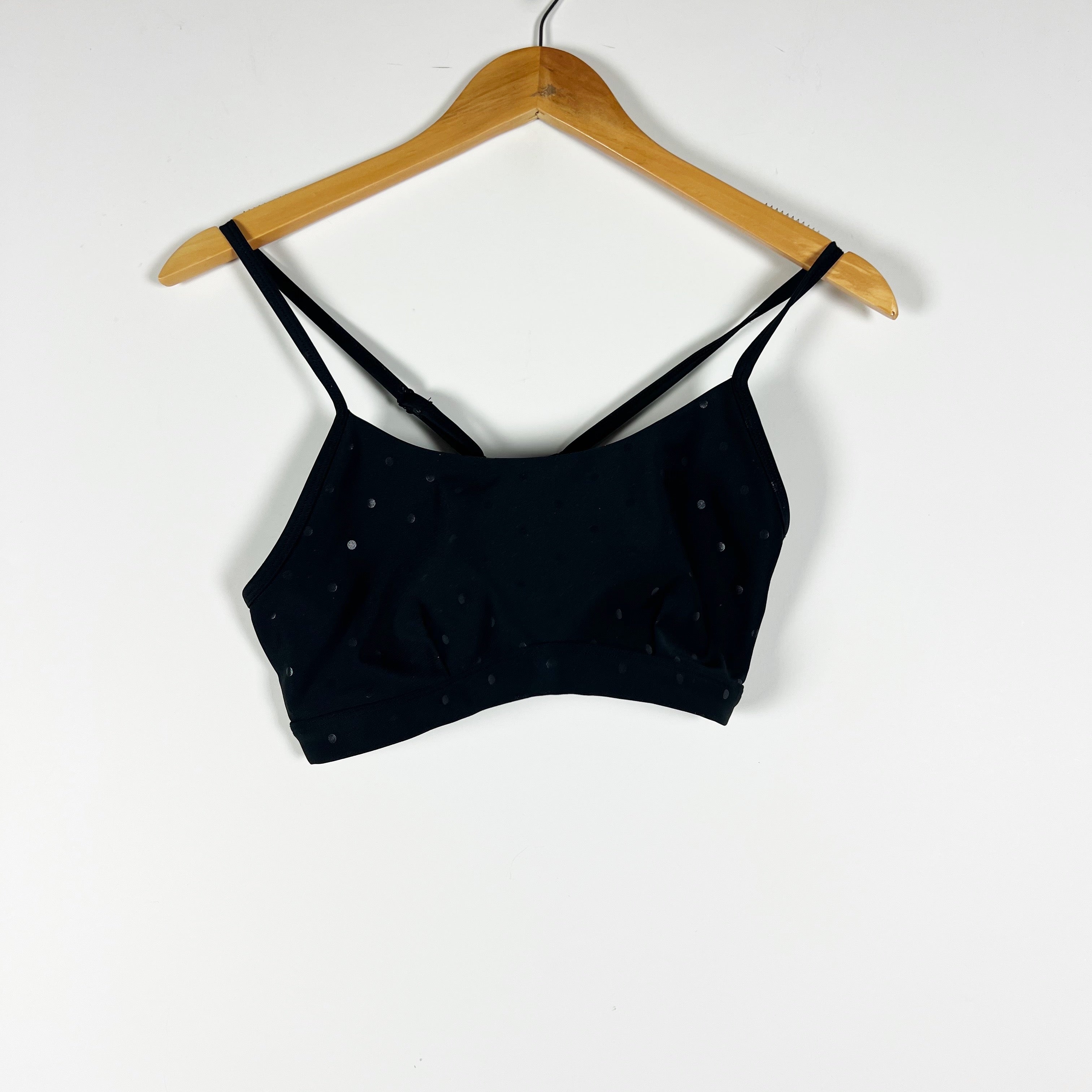 Alo Yoga Women's Airlift Intrigue Athletic Work Out Sports Bra Black Polka Dot L