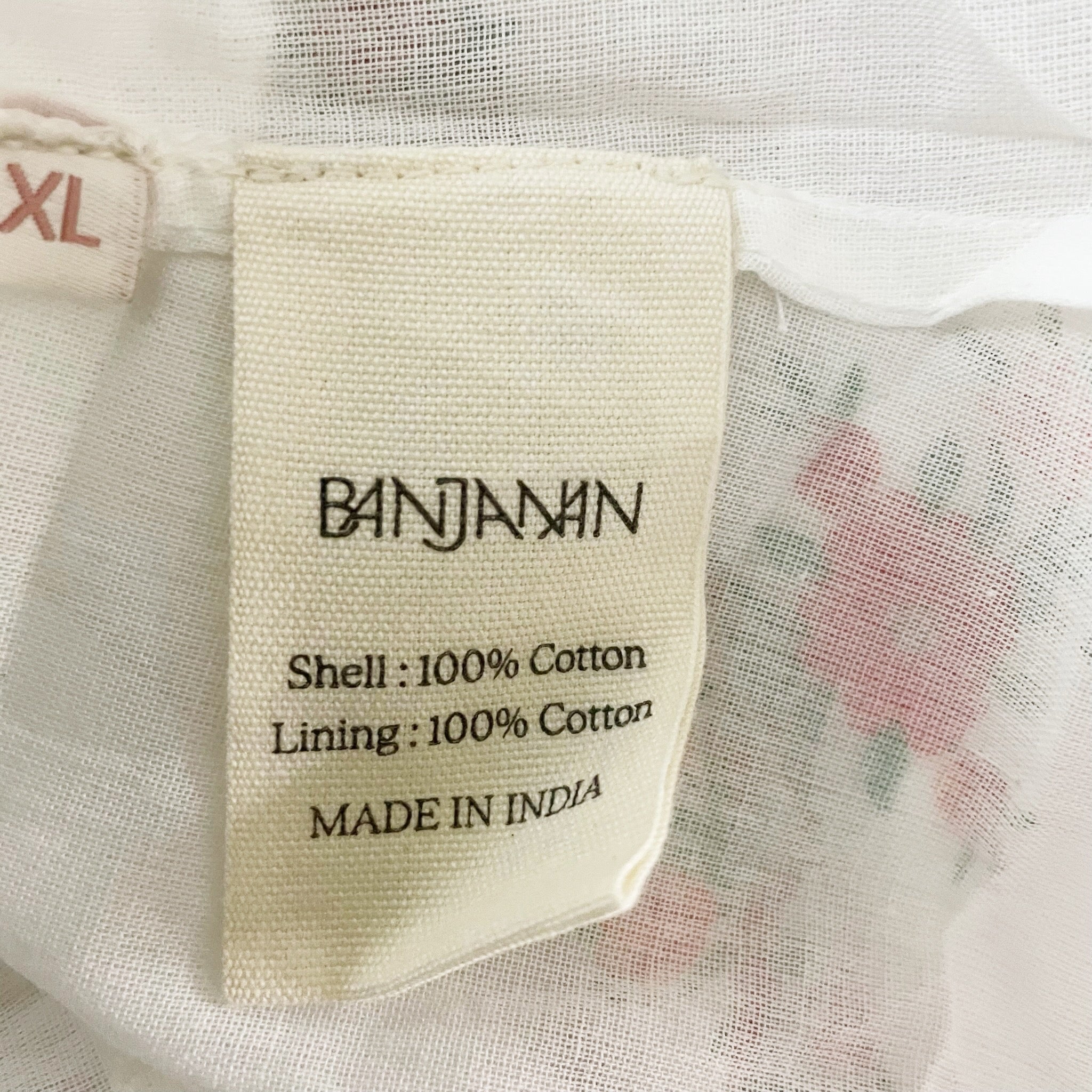 NEW Banjanan Constance Cotton Kashmir Trail Coconut Floral Print Maxi Dress XL