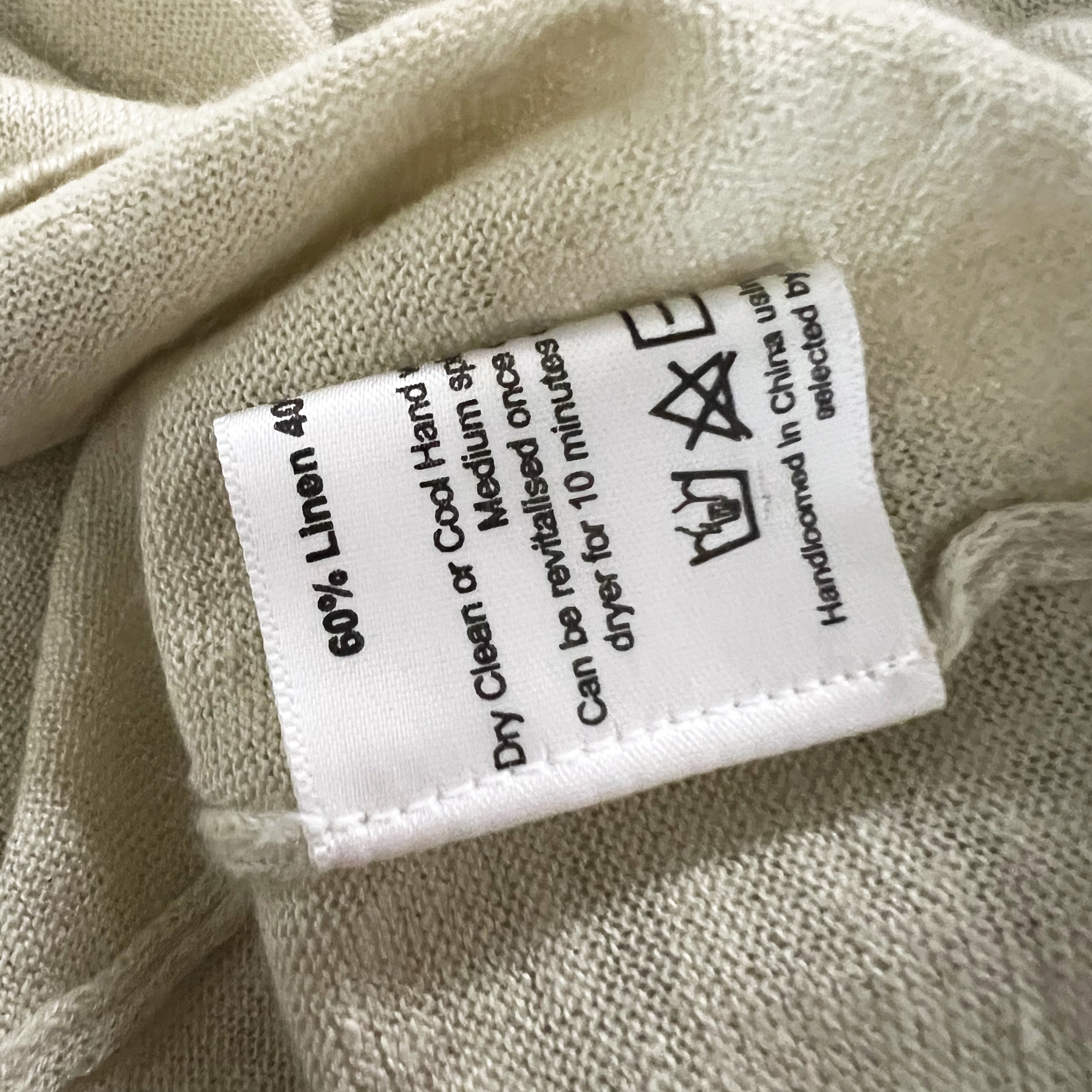 Eskandar Linen Cashmere Knit Lightweight Crew Neck Boxy Oversized Sweater OS