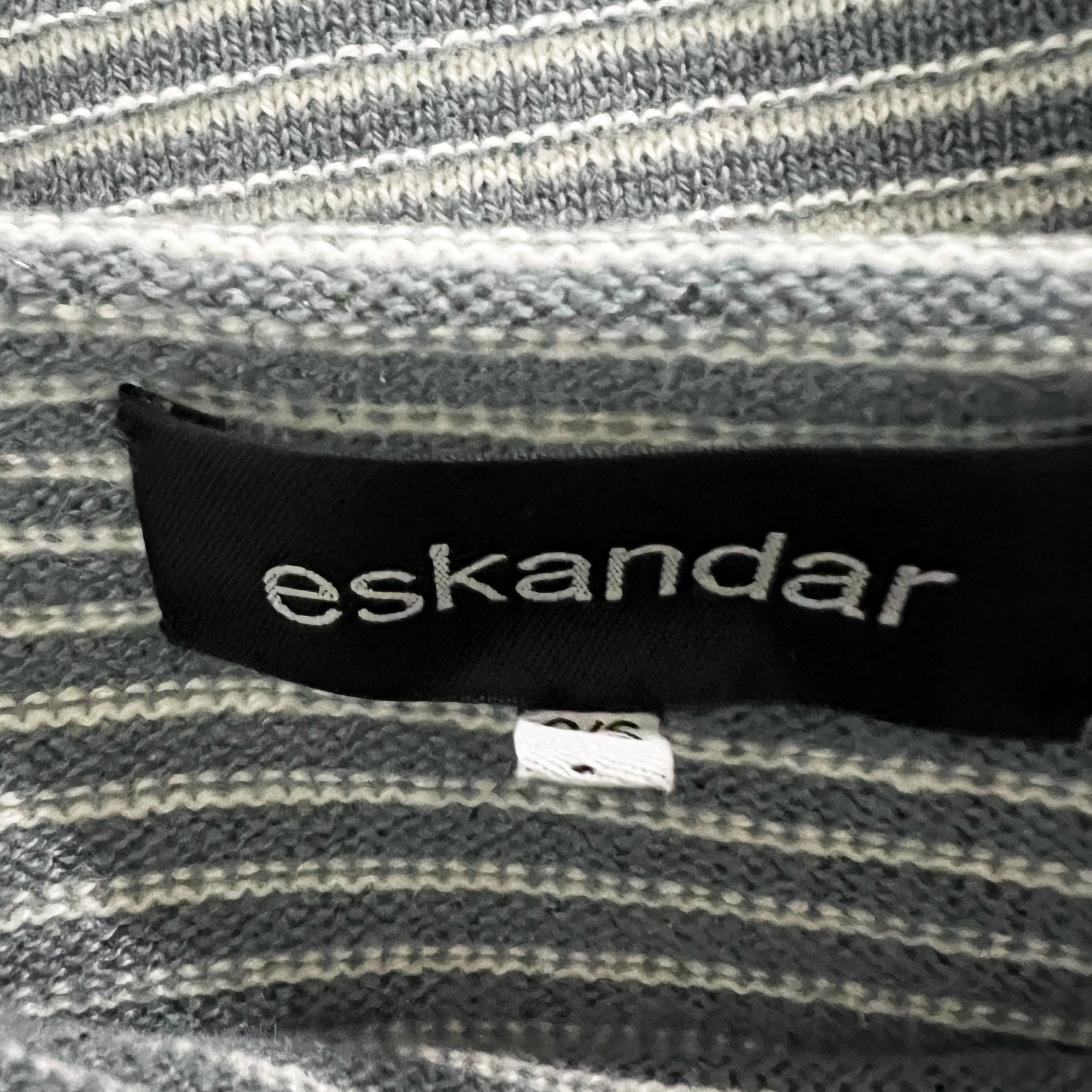 Eskandar 100% Cashmere Ribbed Knit Boat Neck Boxy Oversized Sweater Top Gray OS