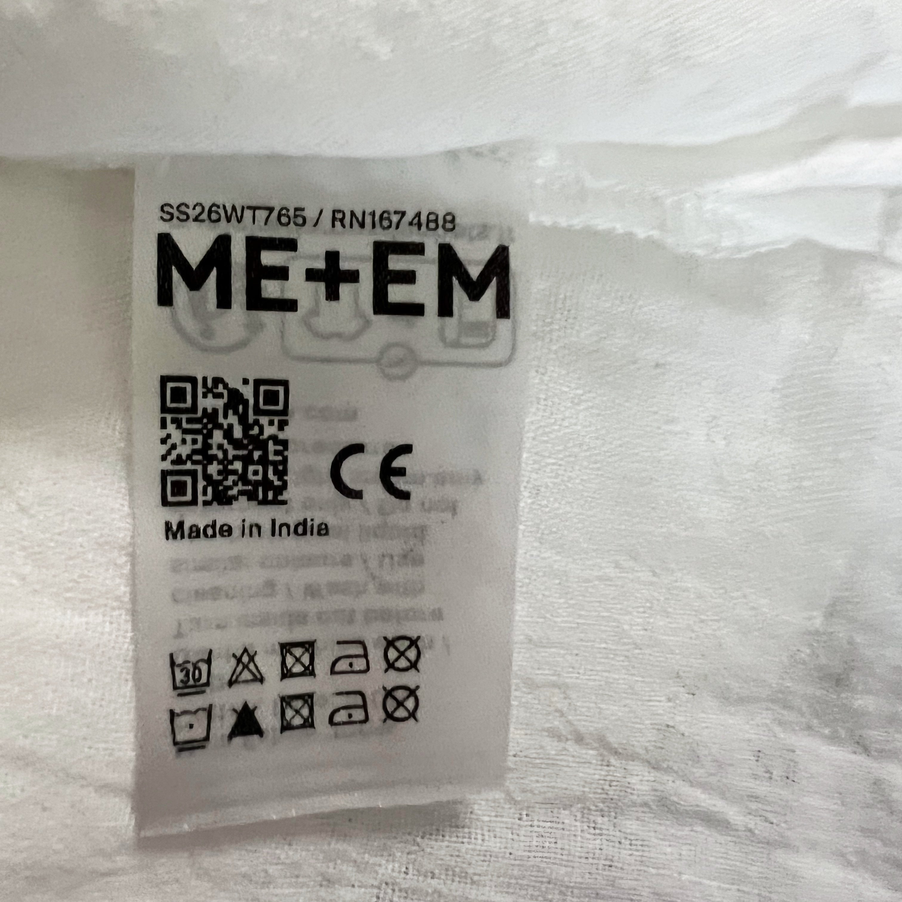 NEW ME+EM Women's Broderie Summer Cheesecloth Intricate Detail Blouse Soft White