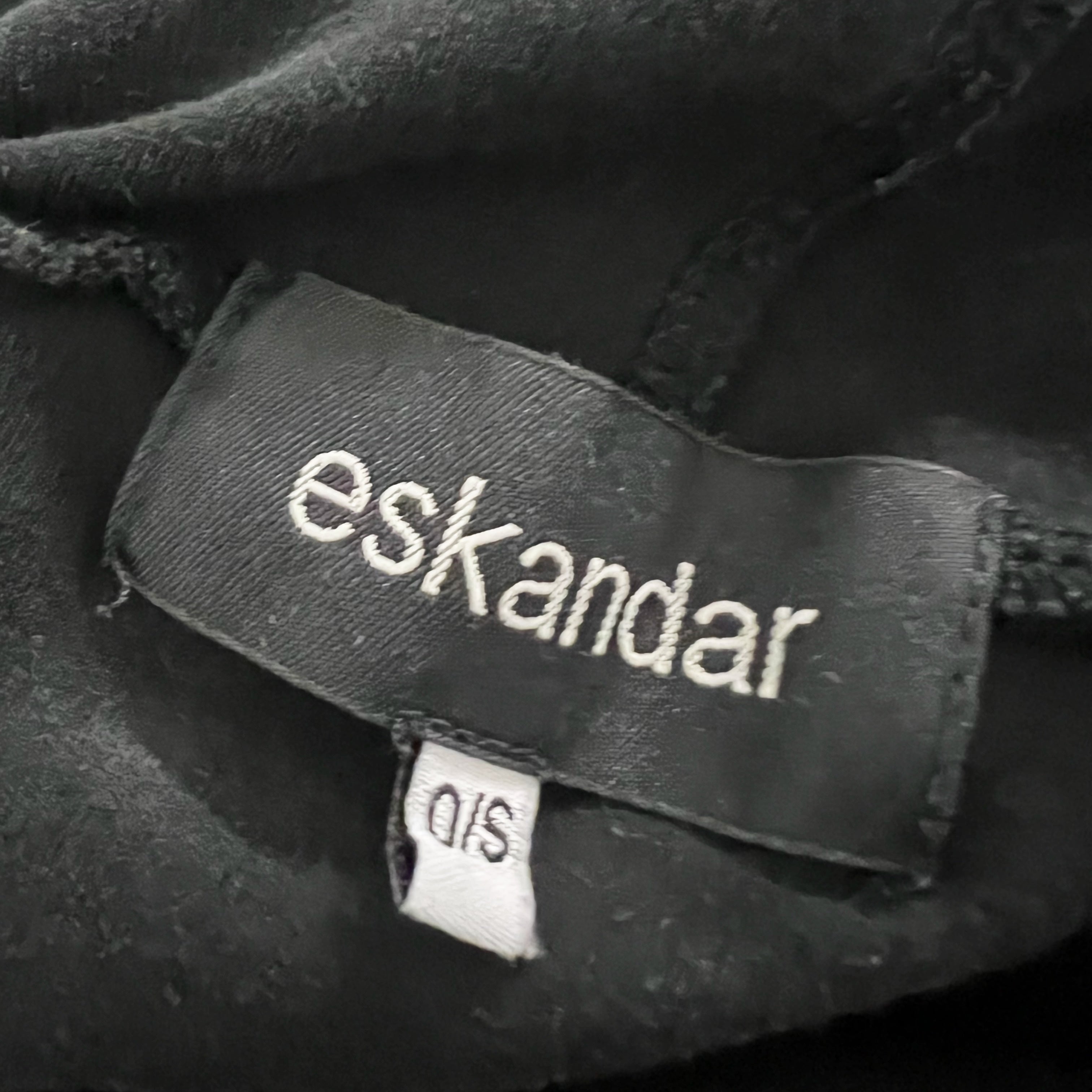 Eskandar Women's Cotton Knit Stretch Full Zip Quarter Sleeve Hooded Jacket Top