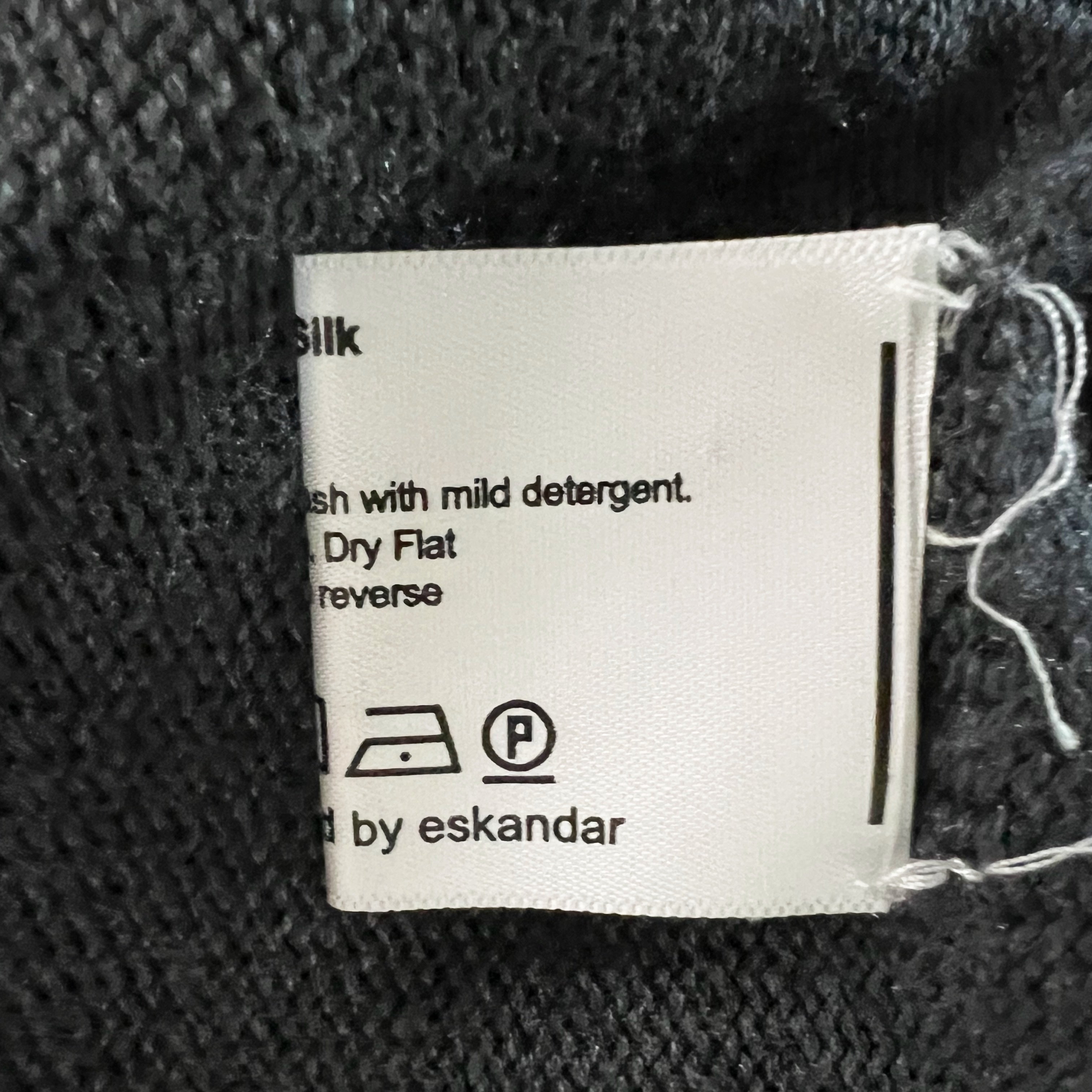 Eskandar 100% Silk Knit Stretch V Neck Button Front Cardigan Poncho Sweater Gray