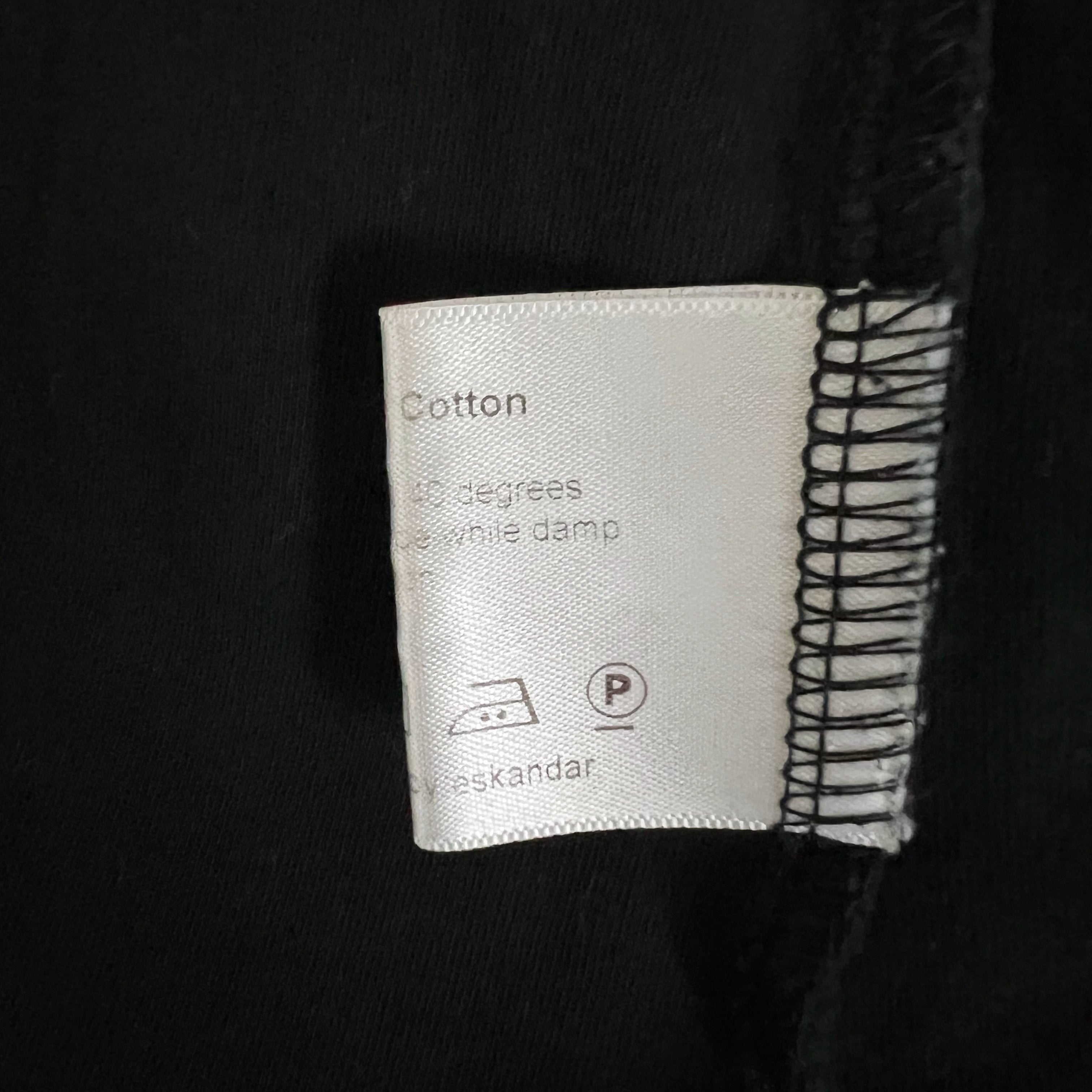 Eskandar Women's Cotton Knit Stretch Crew Neck Pullover Tee Shirt Solid Black OS