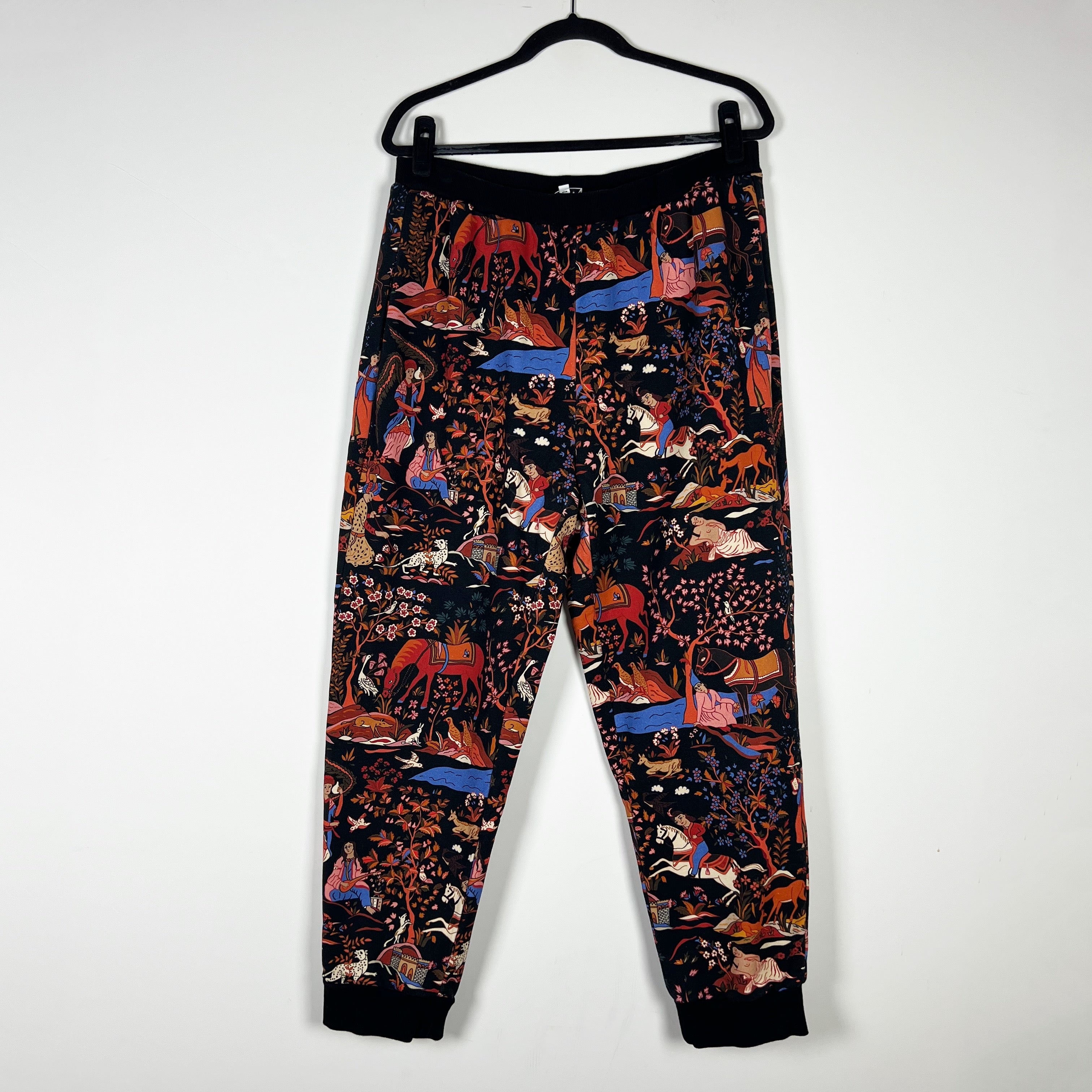 Rhode Harry Print Pattern Horse Nature French Terry Cotton Ankle Crop Joggers XL