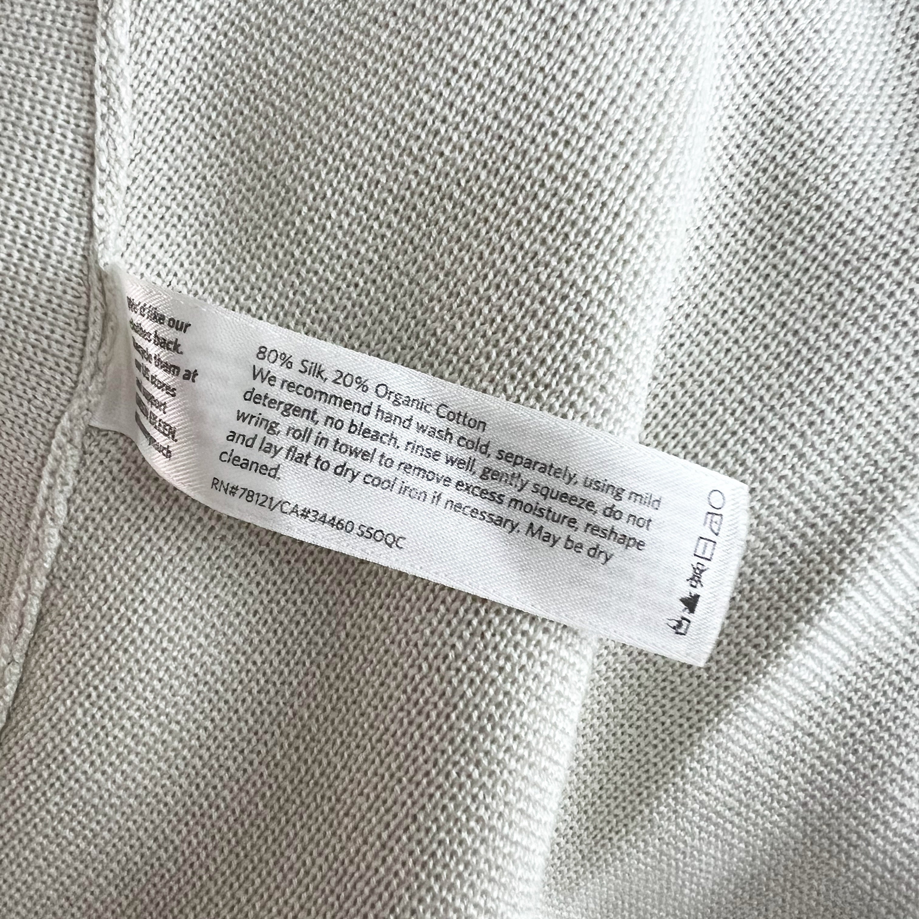 Eileen Fisher Woman Silk Organic Cotton Sleeveless Open Front Waterfall Cardigan