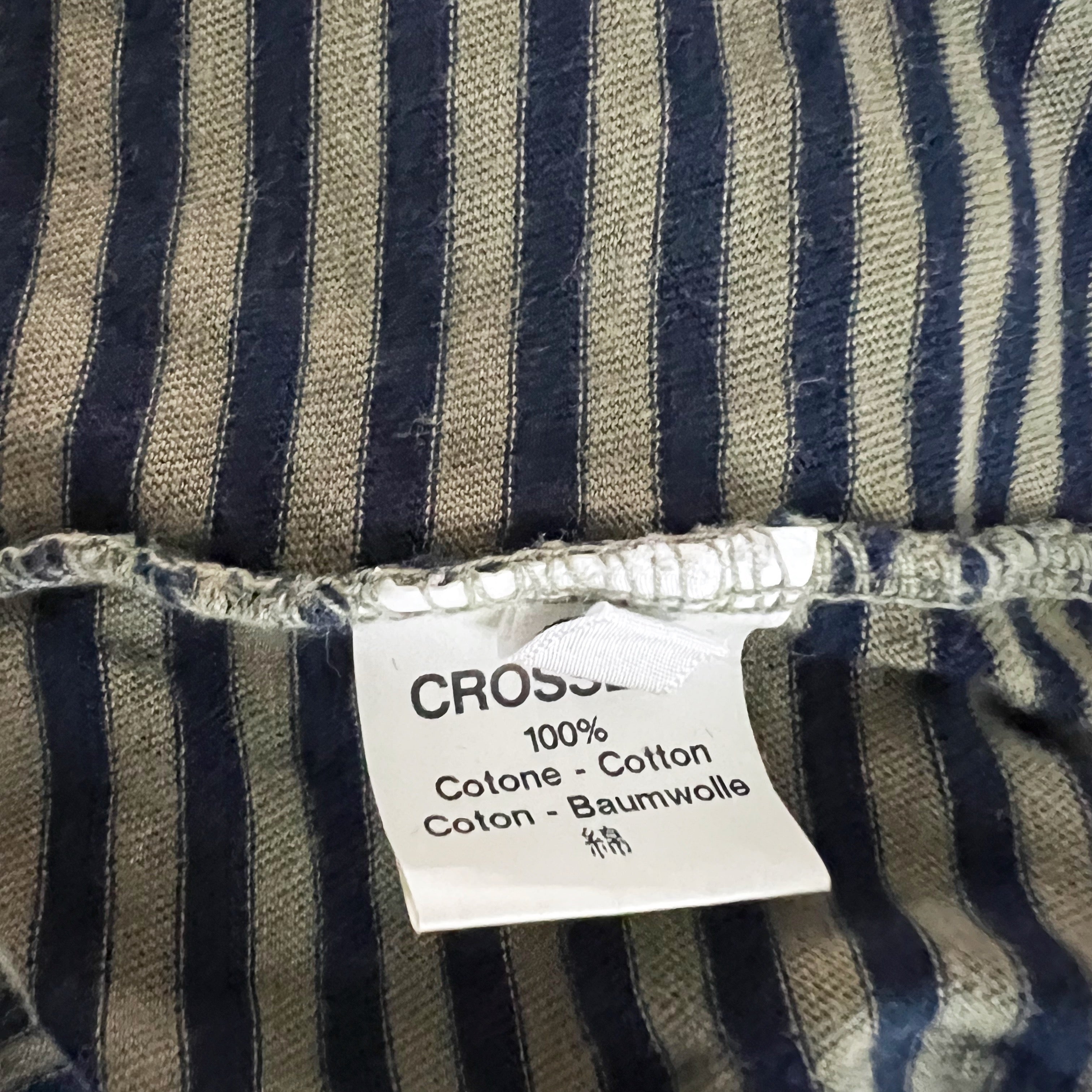 Crossley Women's Made In Italy Cotton Crew Neck Long Sleeve Striped Tee Shirt L