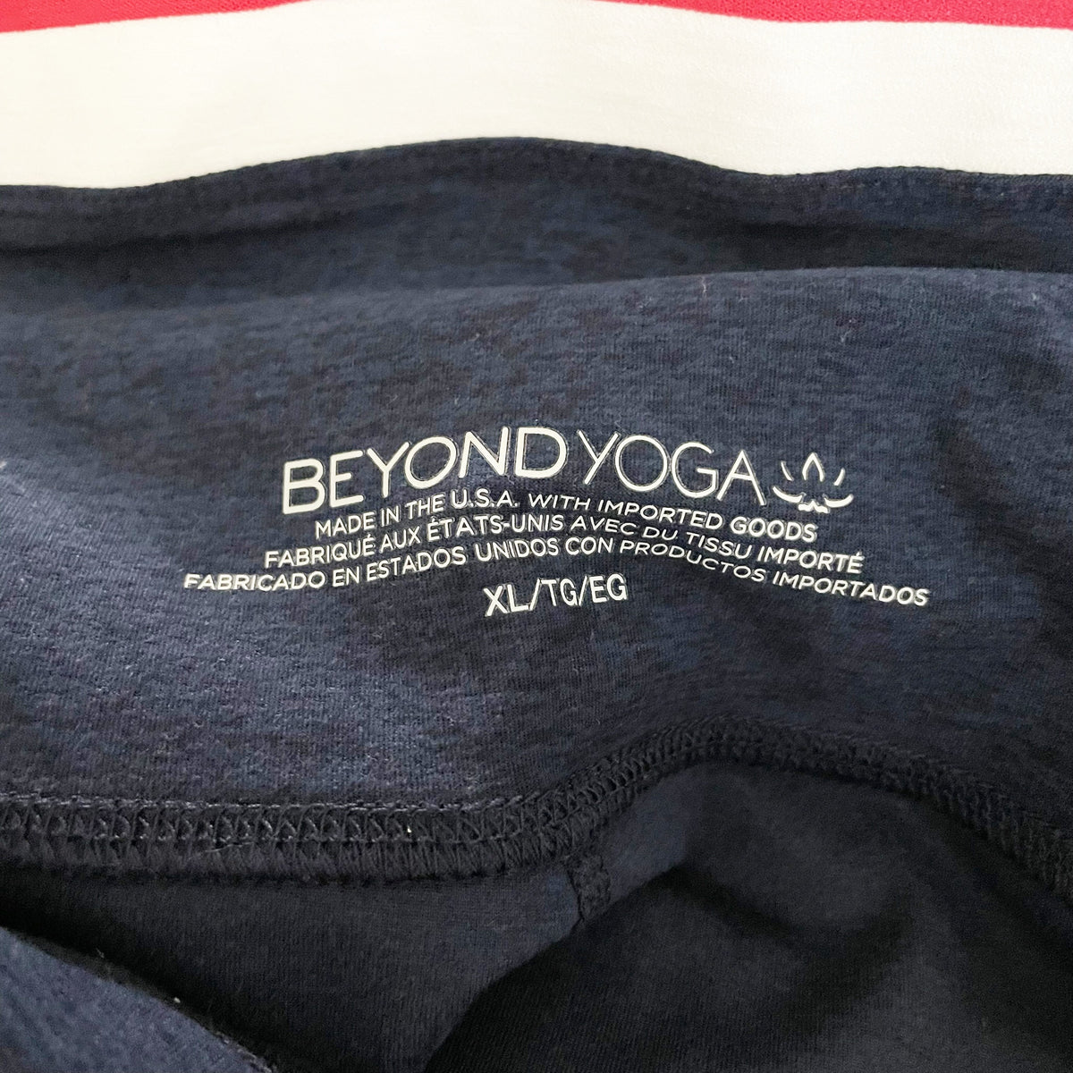 Beyond Yoga Spacedye Sea You There Midi Leggings Nocturnal Navy Red White XL