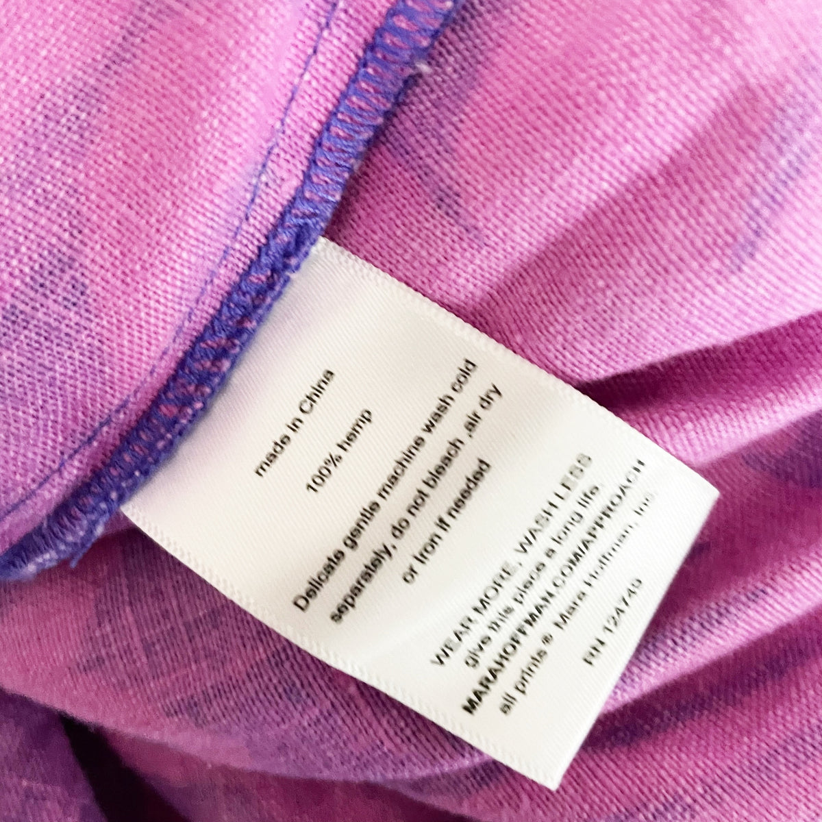 Mara Hoffman Aviva Relaxed Deep V Purple Pink Abstract Print Midi Dress XL
