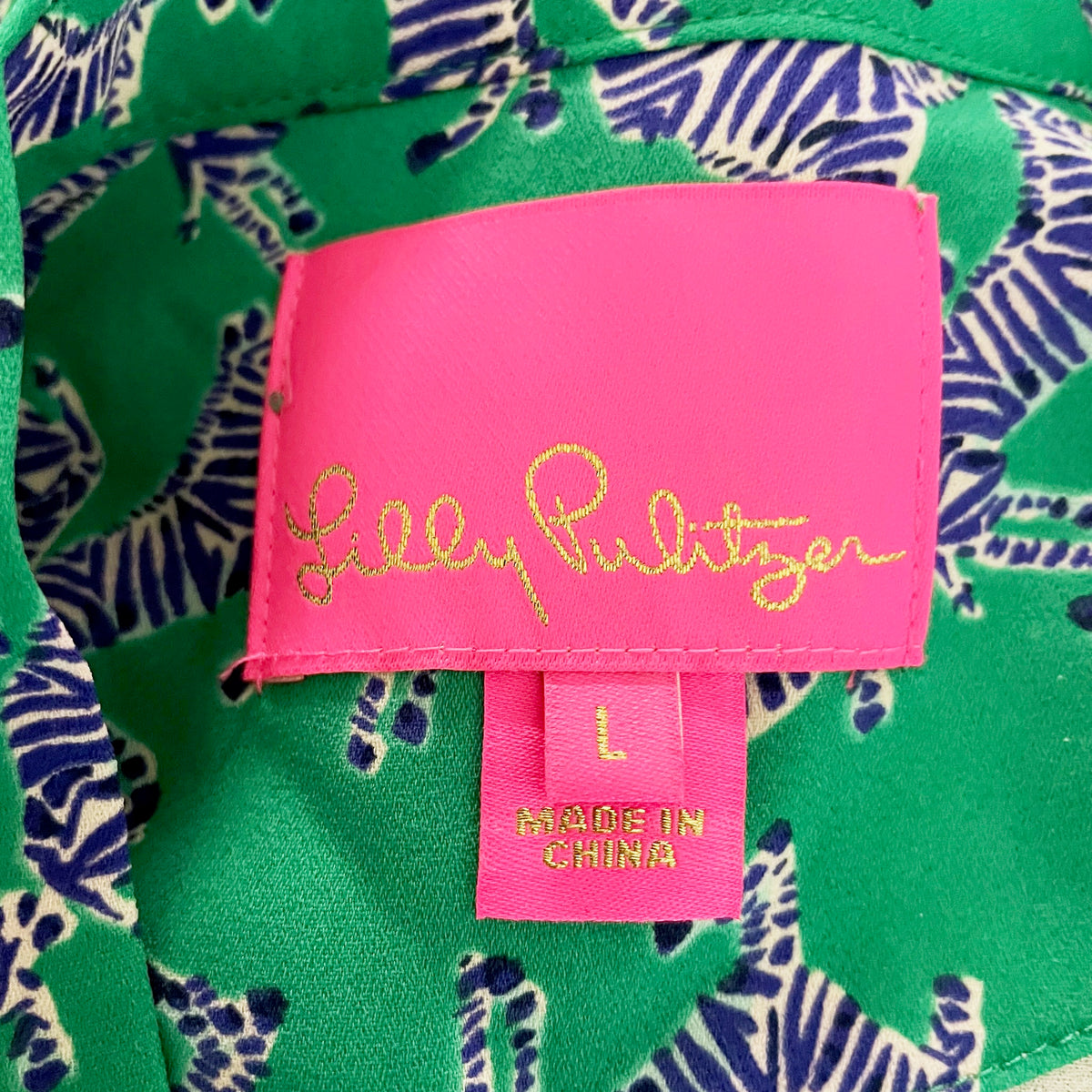 Lilly Pulitzer Winona Chiffon Tiered Everglades Green Heebee Zeebees Print Dress