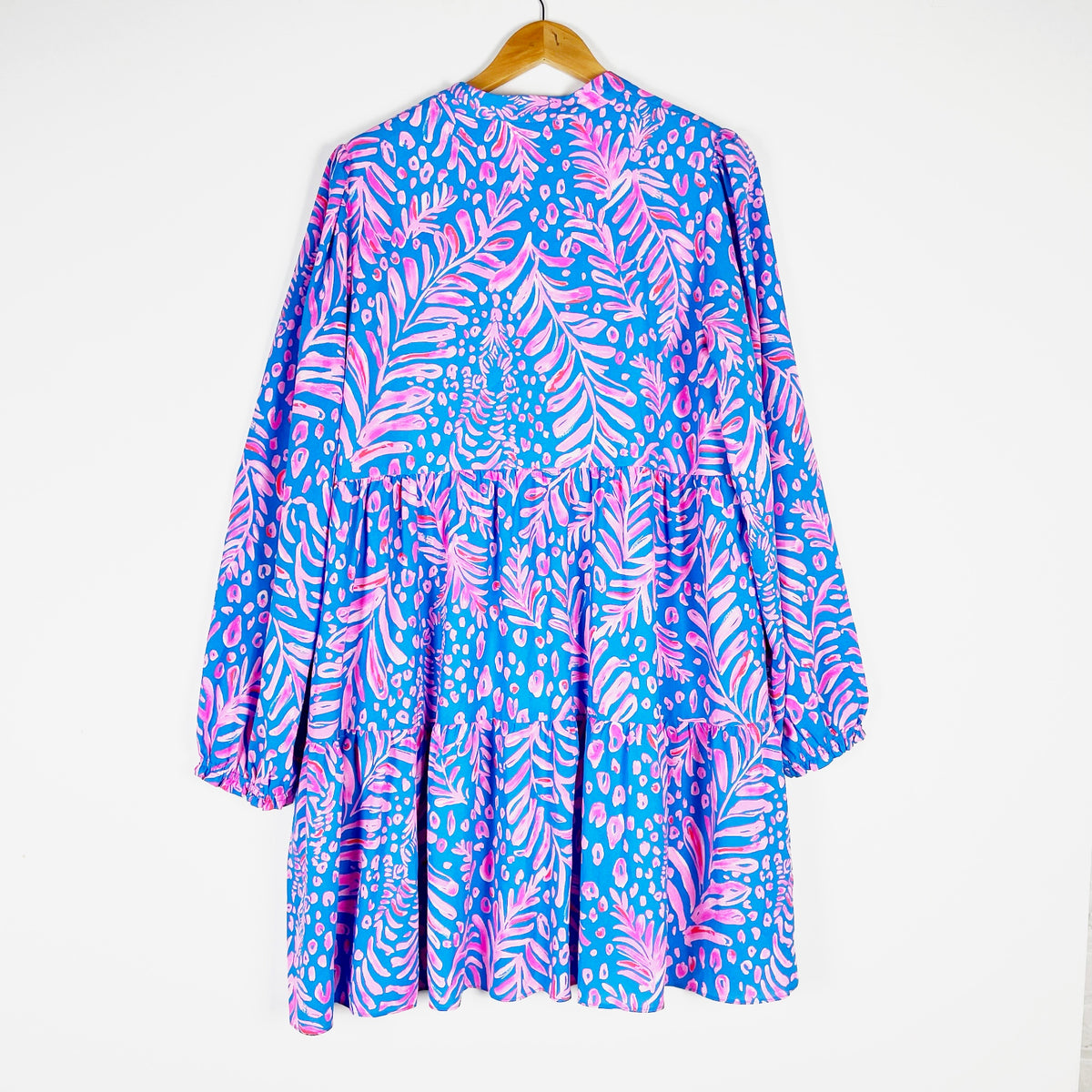 Lilly Pulitzer Winona Chiffon Tiered Pundy Blue La Zebra Print Mini Dress XL