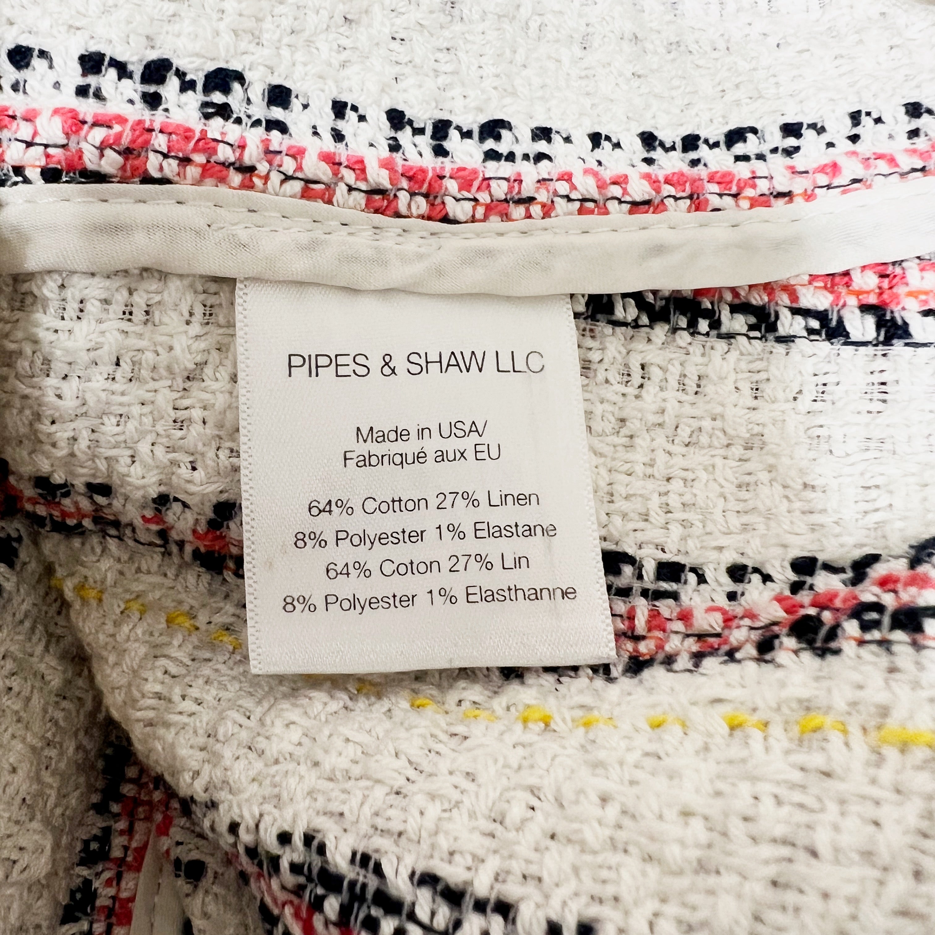 Veronica Beard Mara Stripe Tweed Boucle Woven Cotton Linen Moto Jacket 4