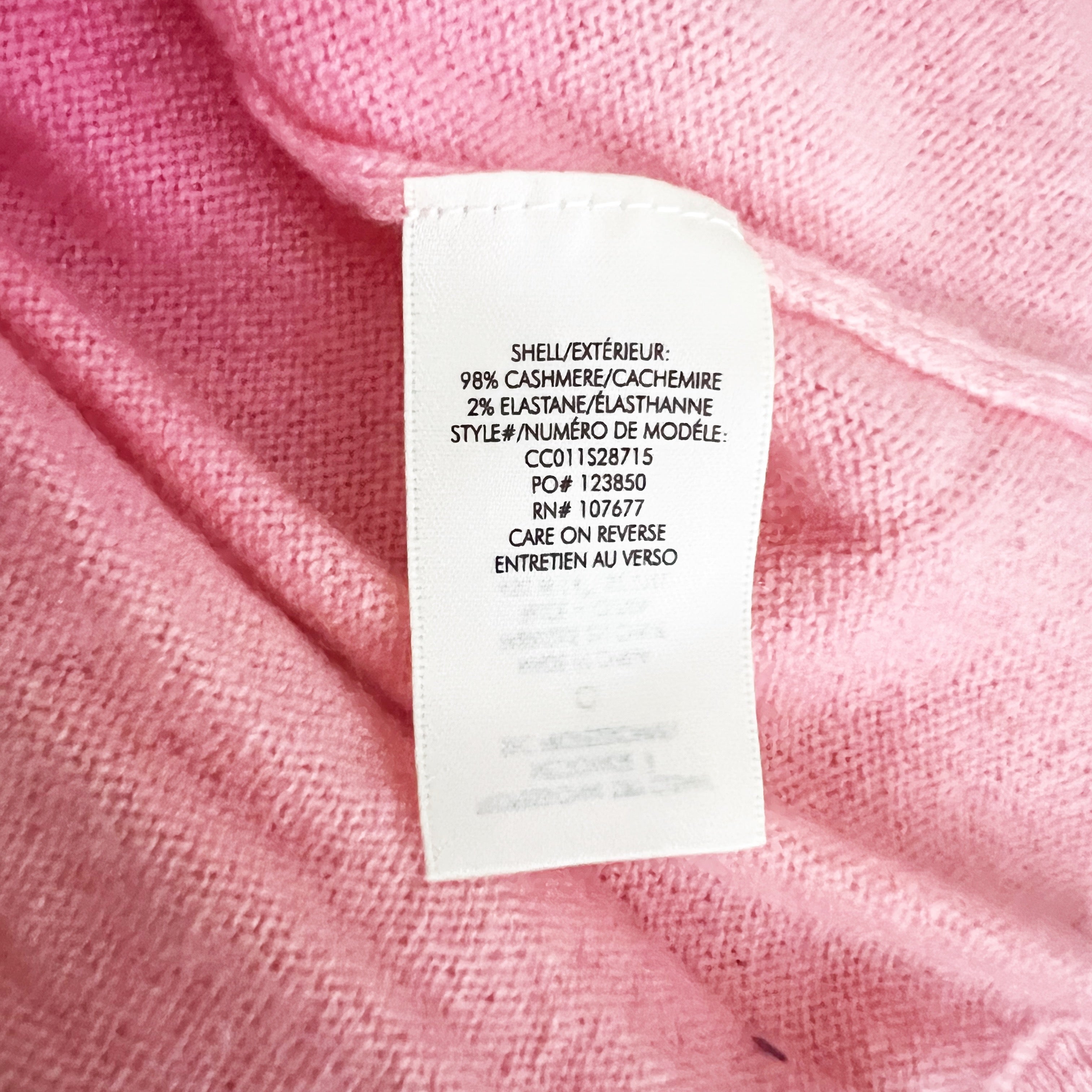 Alice And Olivia Gleeson Dip Dye Ombre Pink Long Sleeve Cashmere Sweater XS