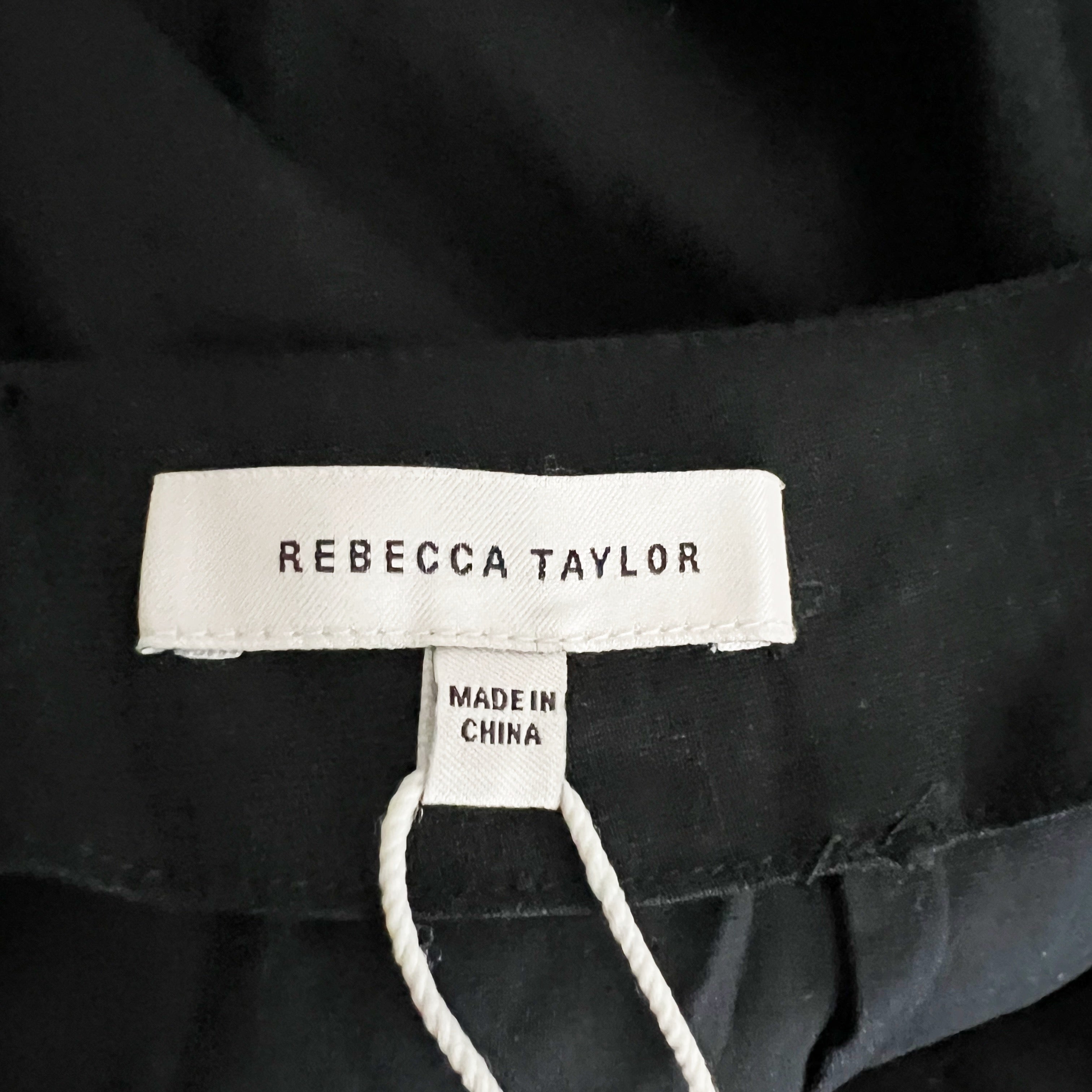 NEW Rebecca Taylor Stretch Linen Skirted Mini Romper Dress Black 4