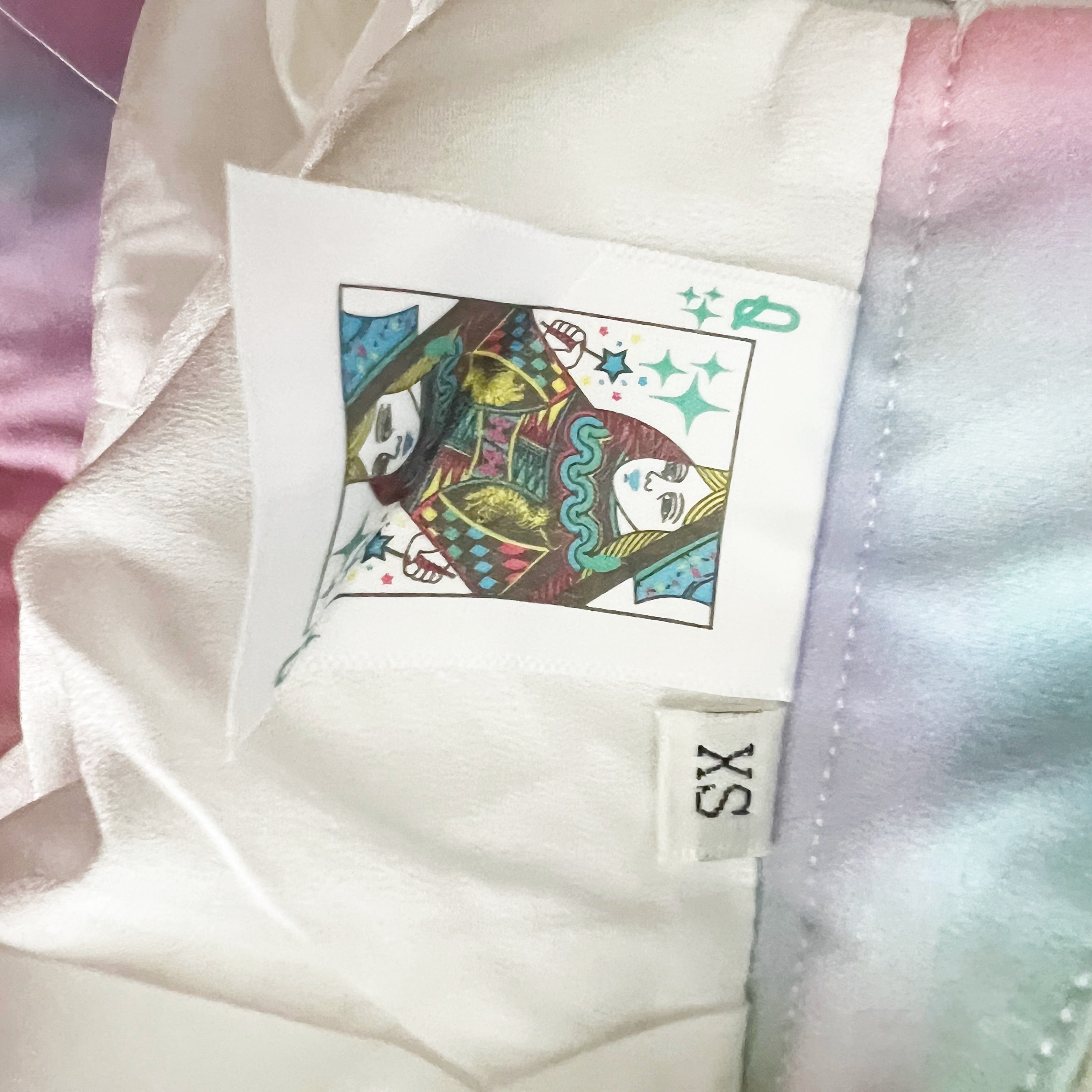 Queen Of Sparkles Multi Rainbow Tie Dye Rhinestone Diamond Jewel Pleated Skirt