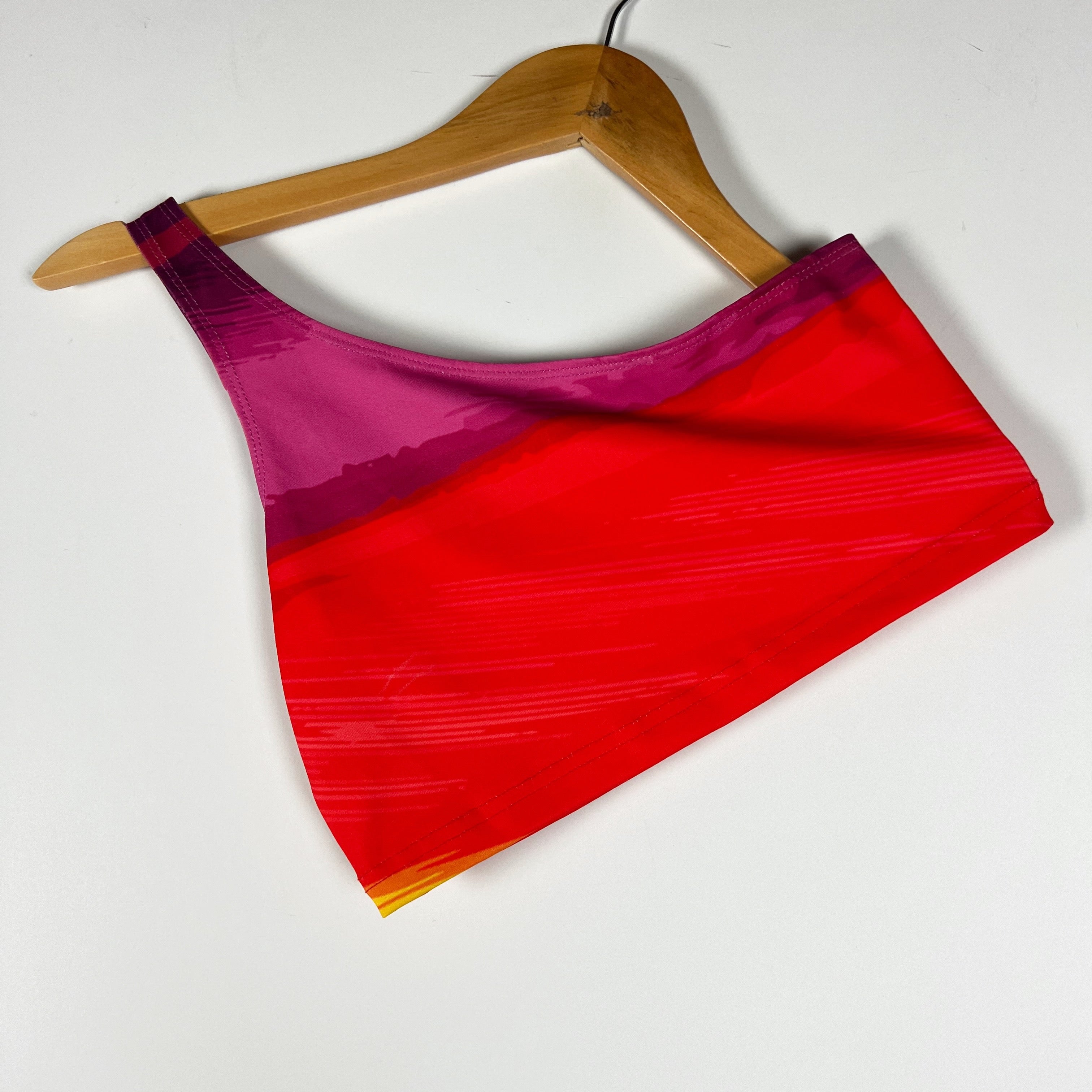 Farai London x Revolve Tala One Shoulder Crop Tank Top Rainbow Ombre XS