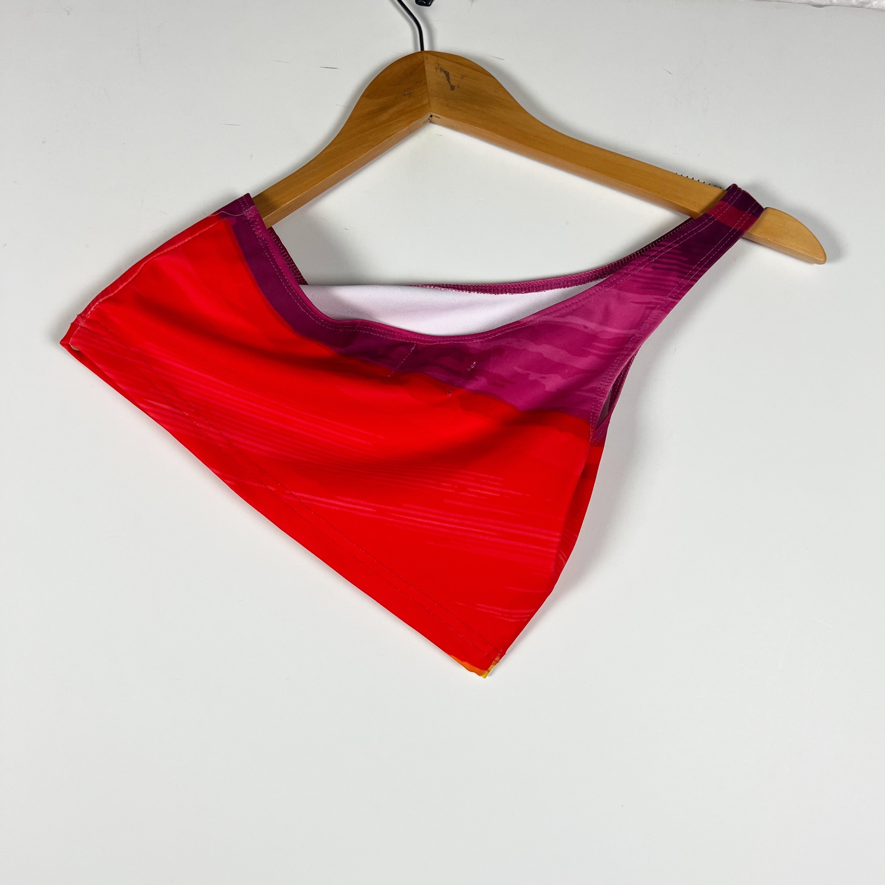 Farai London x Revolve Tala One Shoulder Crop Tank Top Rainbow Ombre XS