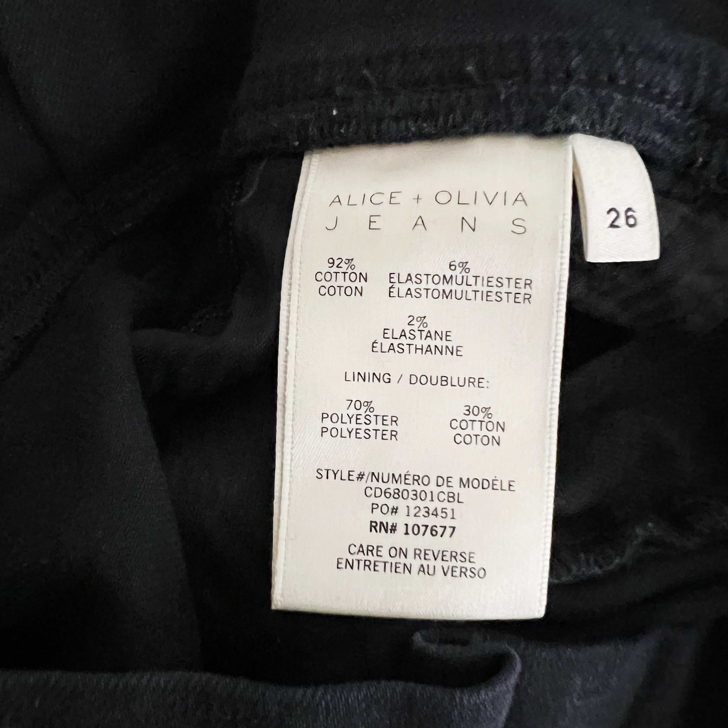 Alice + Olivia Jeans Cotton Stretch Paperboy Waist Belted Mini Denim Skirt Black