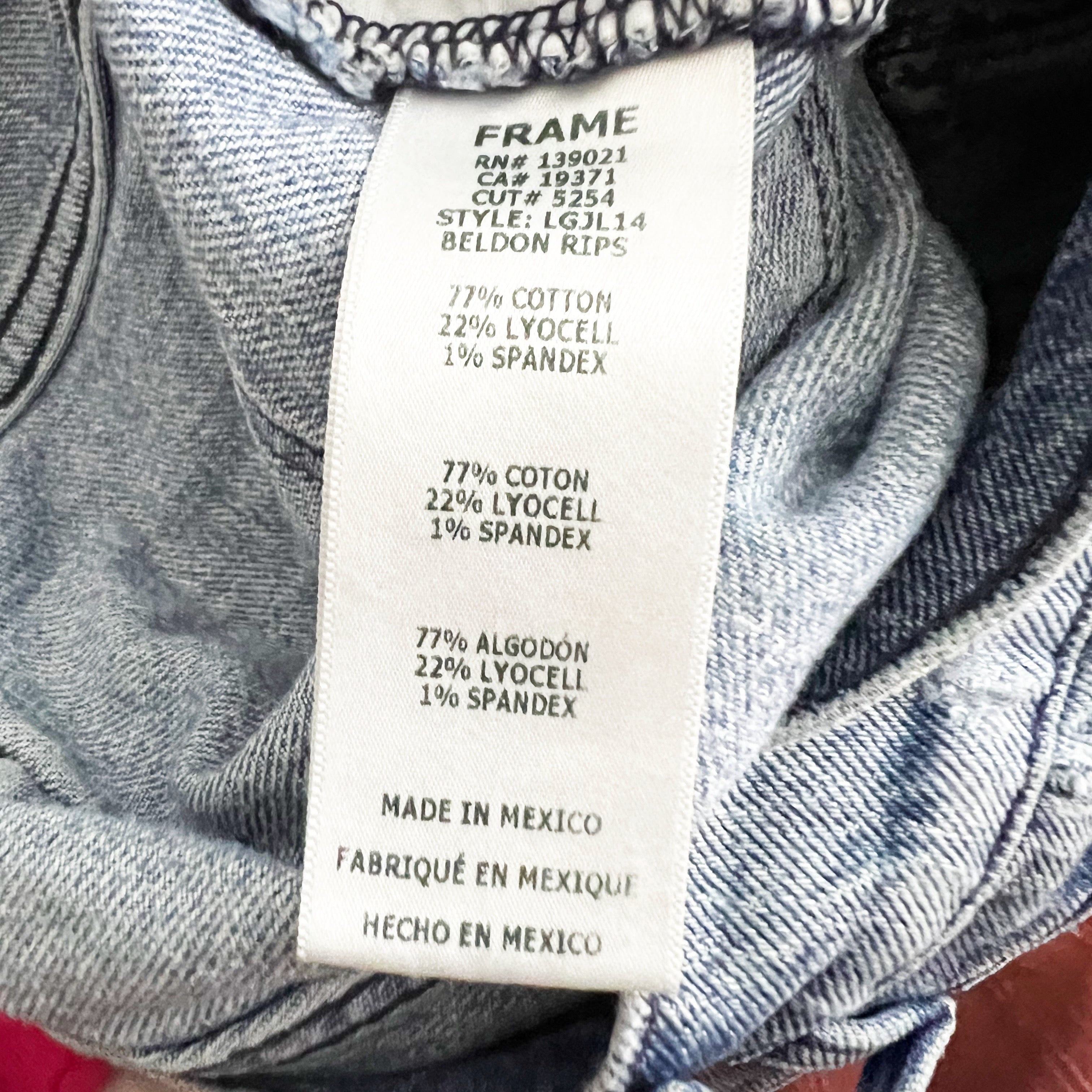 Frame Women's Le Garcon Cotton Stretch Denim Beldon Rips Distressed Jeans 26