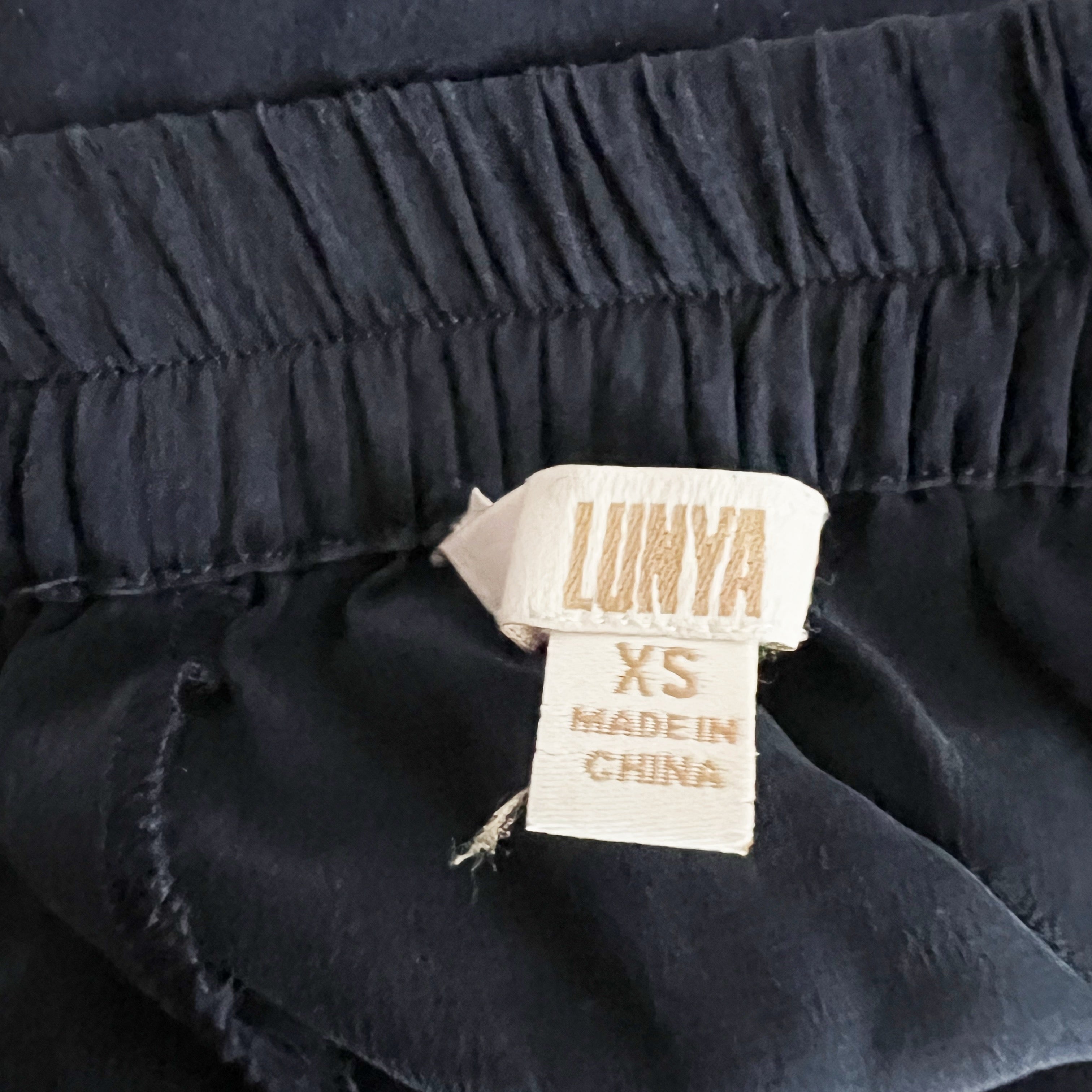 Lunya Washable Silk Satin High Rise Cut Mini Lounge Pajama Shorts Blue XS