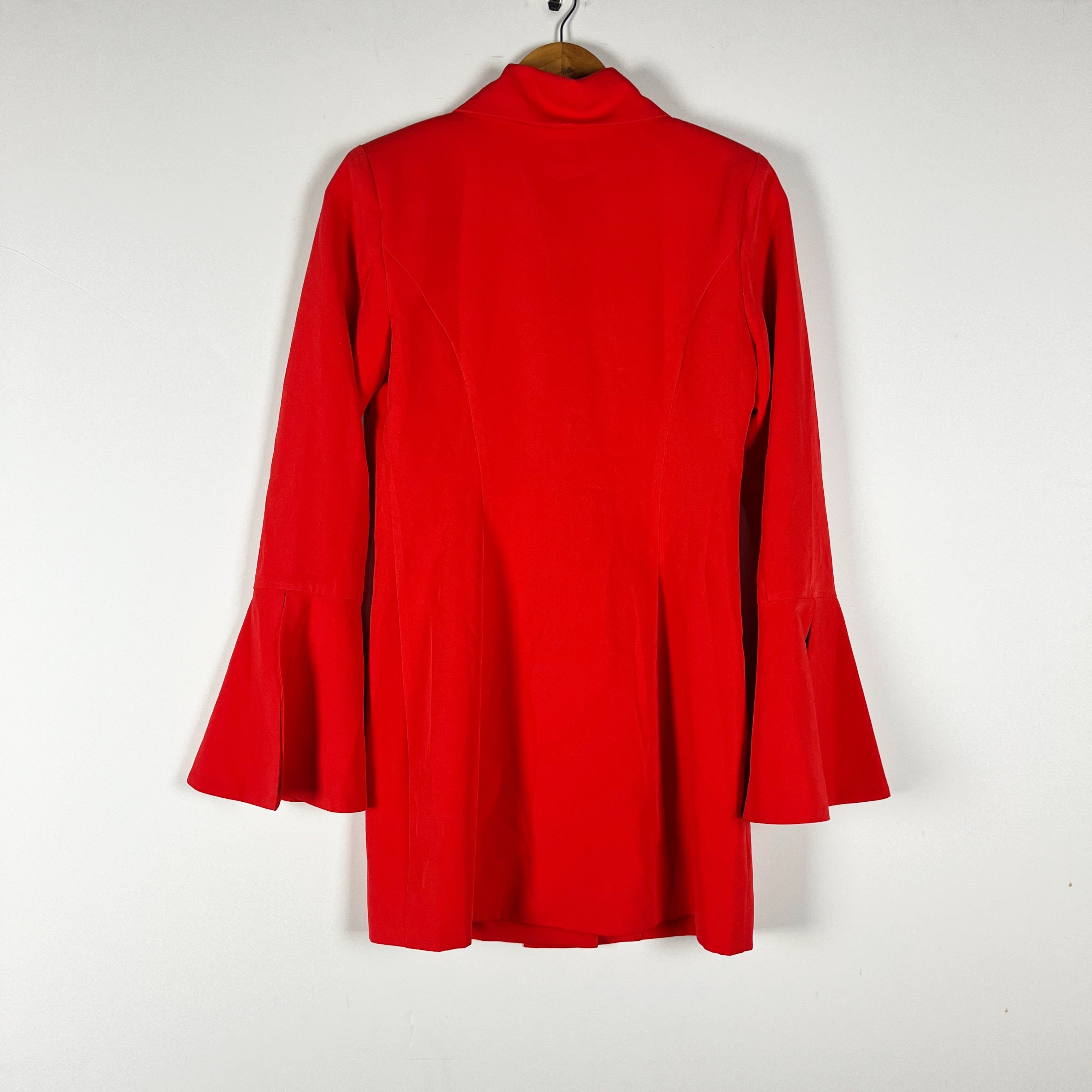 NEW NBD Como La Flor One Button Wide Cuff Blazer Suit Jacket Dress Red Orange XS