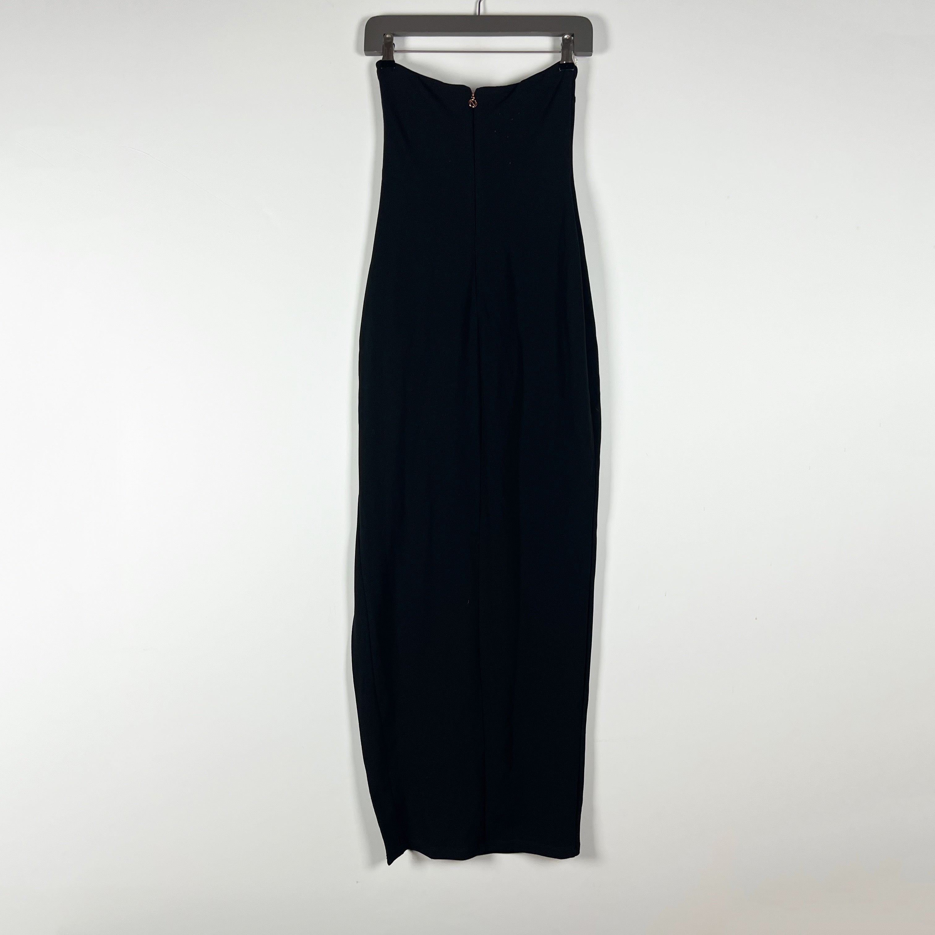 Nookie Nouveau Faux Pearl Beaded Embellished Strapless Column Dress Black Small