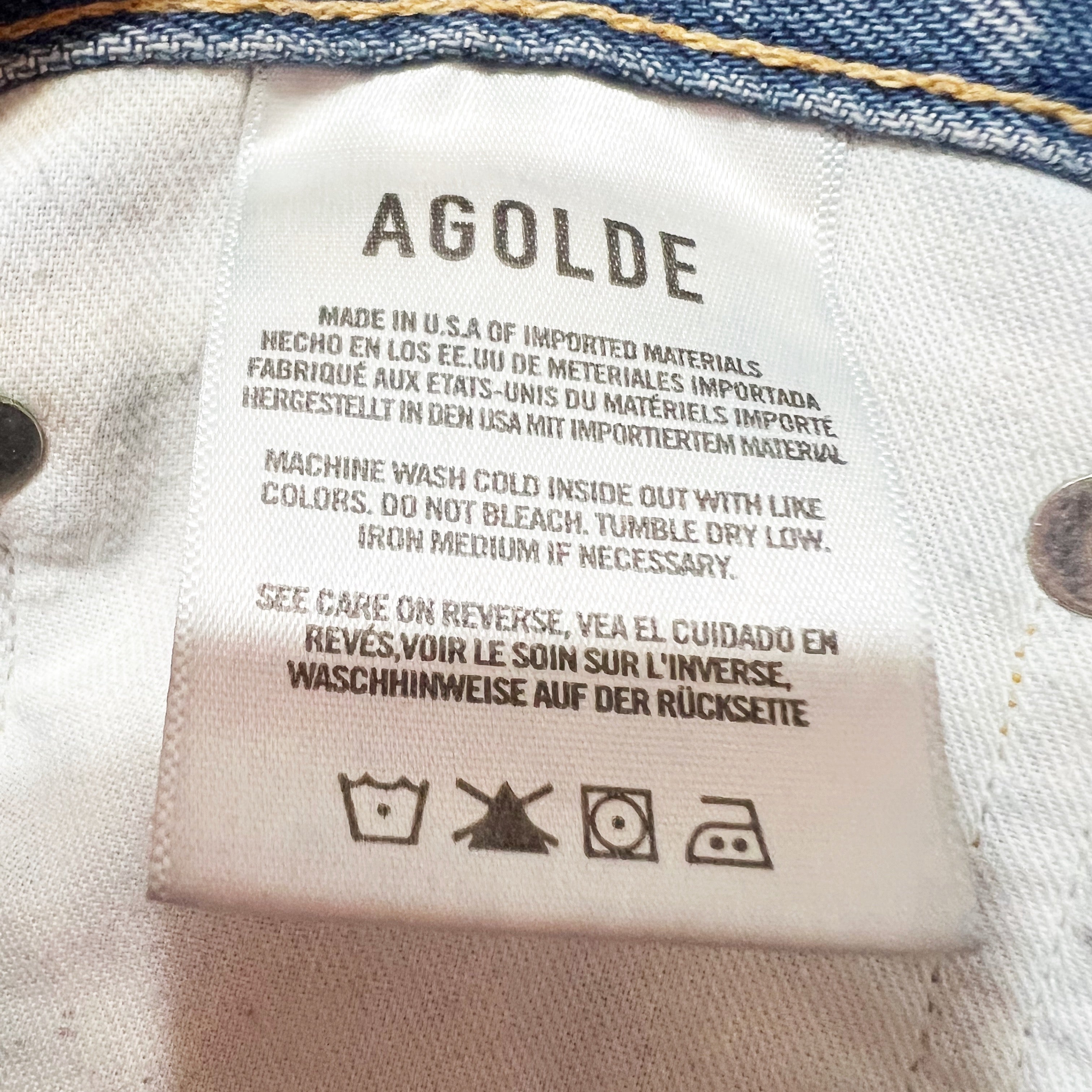 Agolde Women's 90s Mid Rise Loose Fit Distressed Cotton Denim Jeans 27