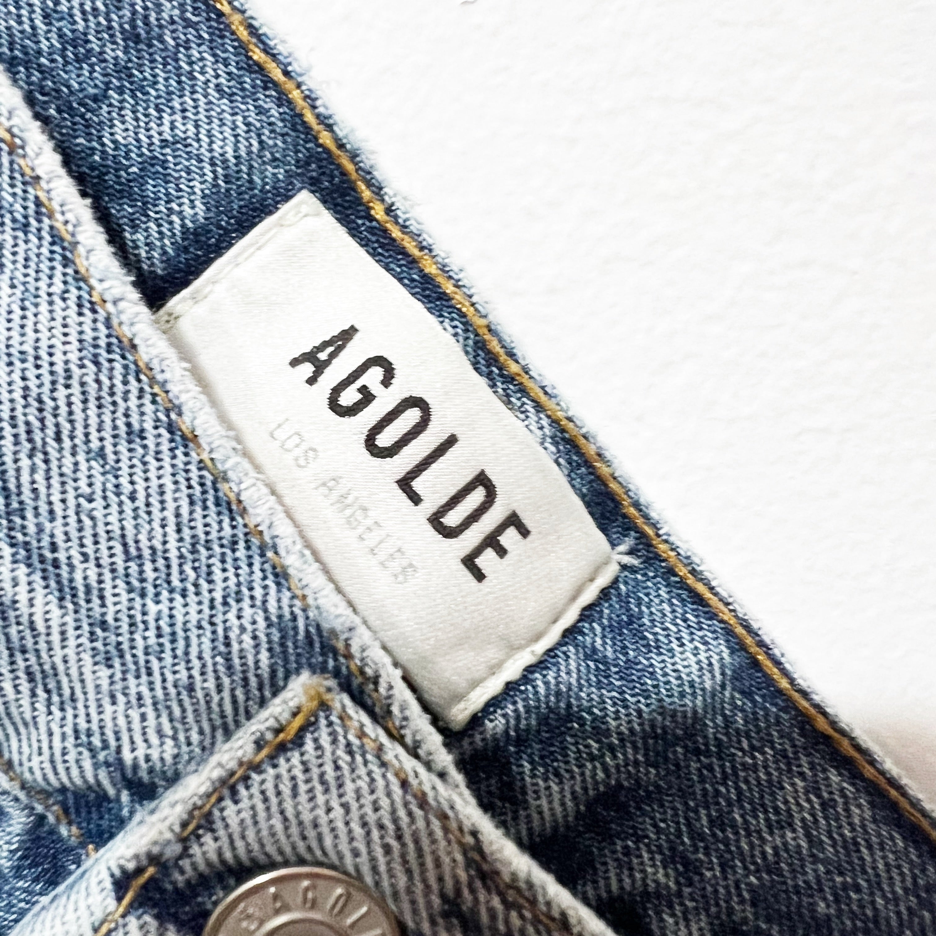 Agolde Women's 90s Pinch Waist Cotton Straight Leg Distressed Denim Jeans Blue