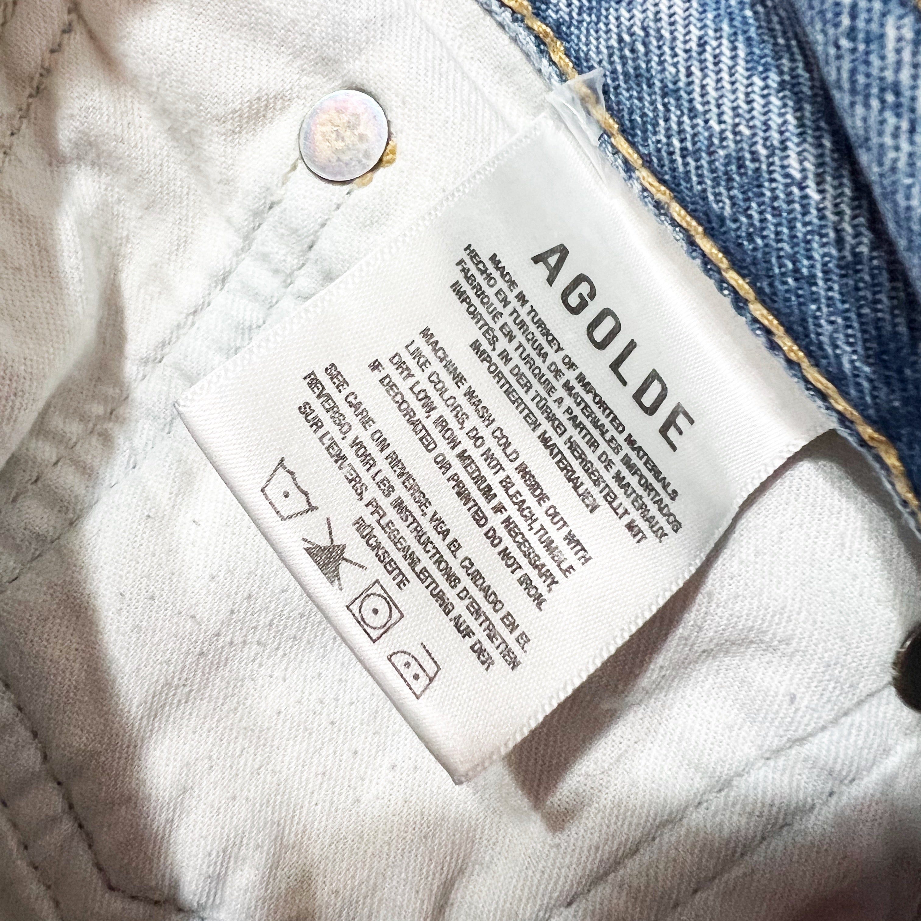 Agolde Women's 90's Regenerative Cotton Denim Distressed Straight Leg Jeans 28