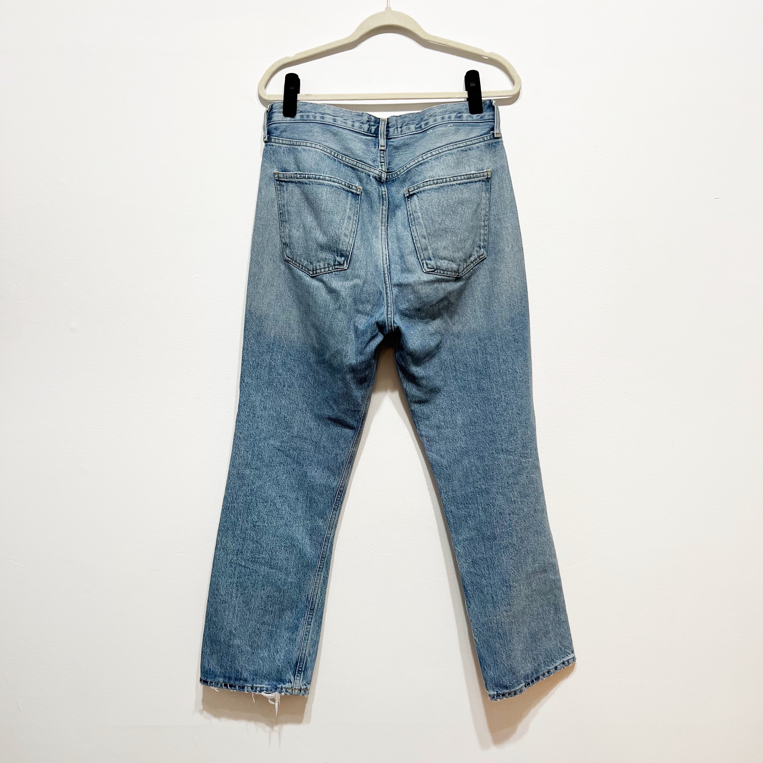 Agolde Women's 90's Regenerative Cotton Denim Distressed Straight Leg Jeans 28