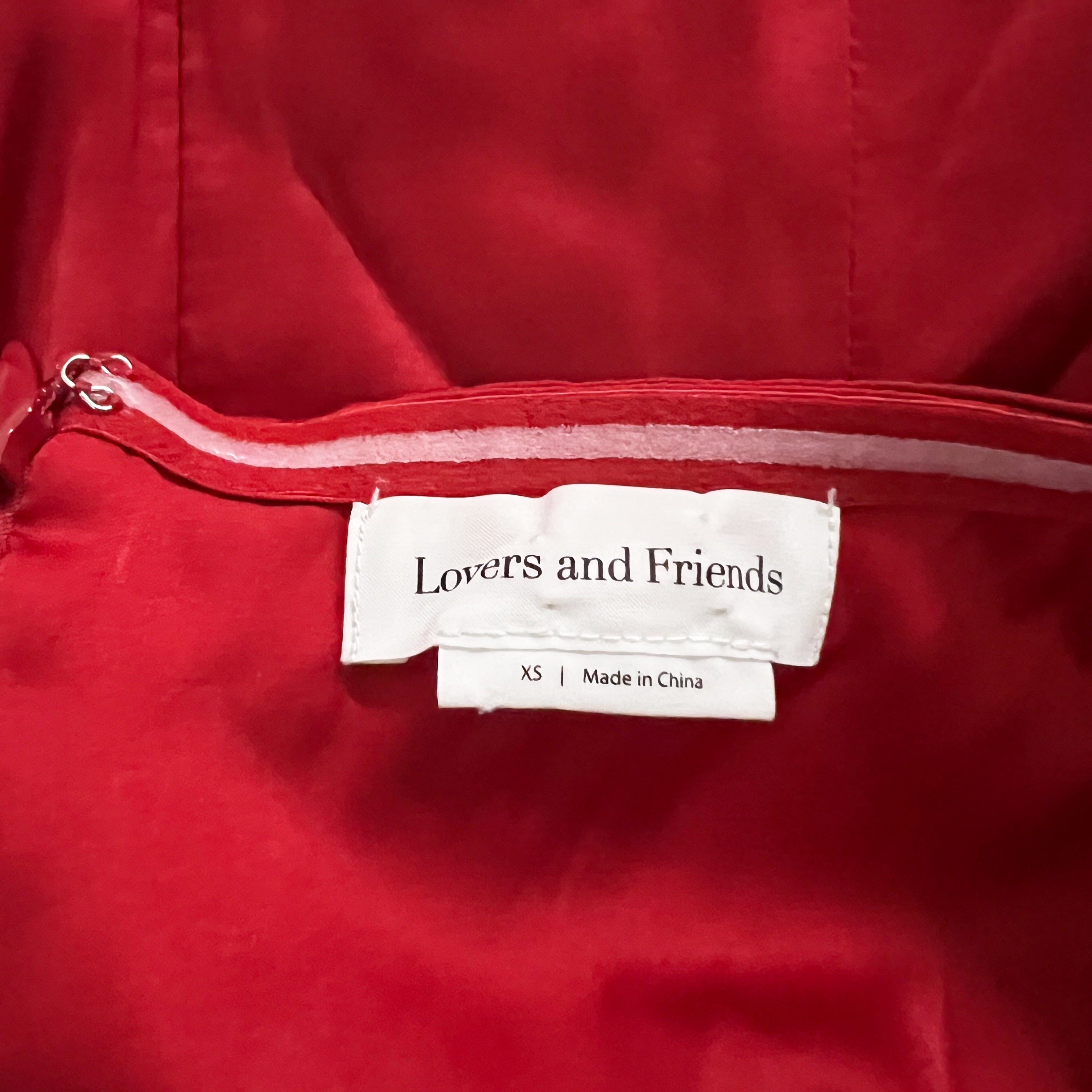 Lovers And Friends Mariam Red Satin Off The Shoulder Column Midi Dress XS
