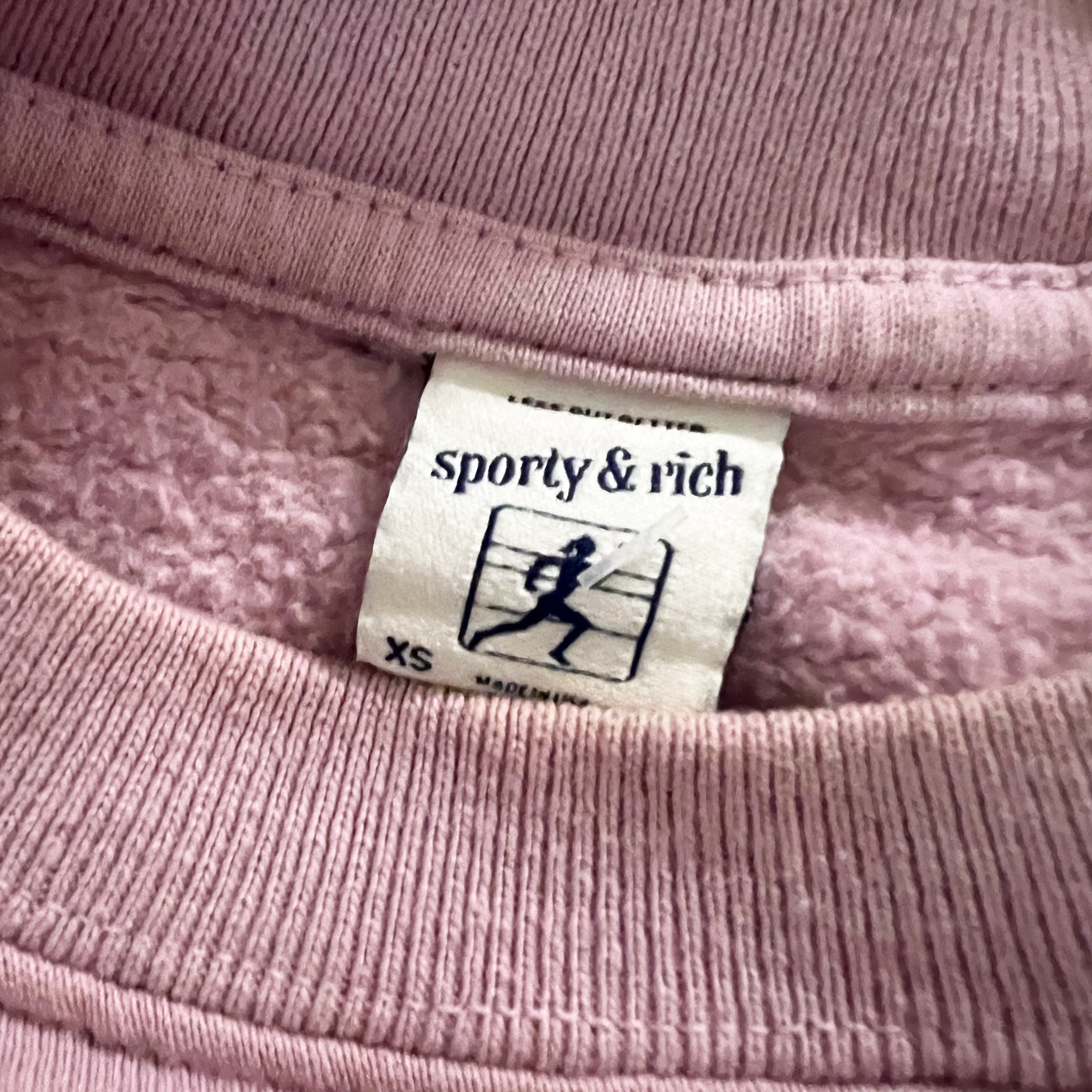 Sporty & Rich Be Nice Graphic Print Cotton Crew Neck Sweatshirt Sweater Mauve XS