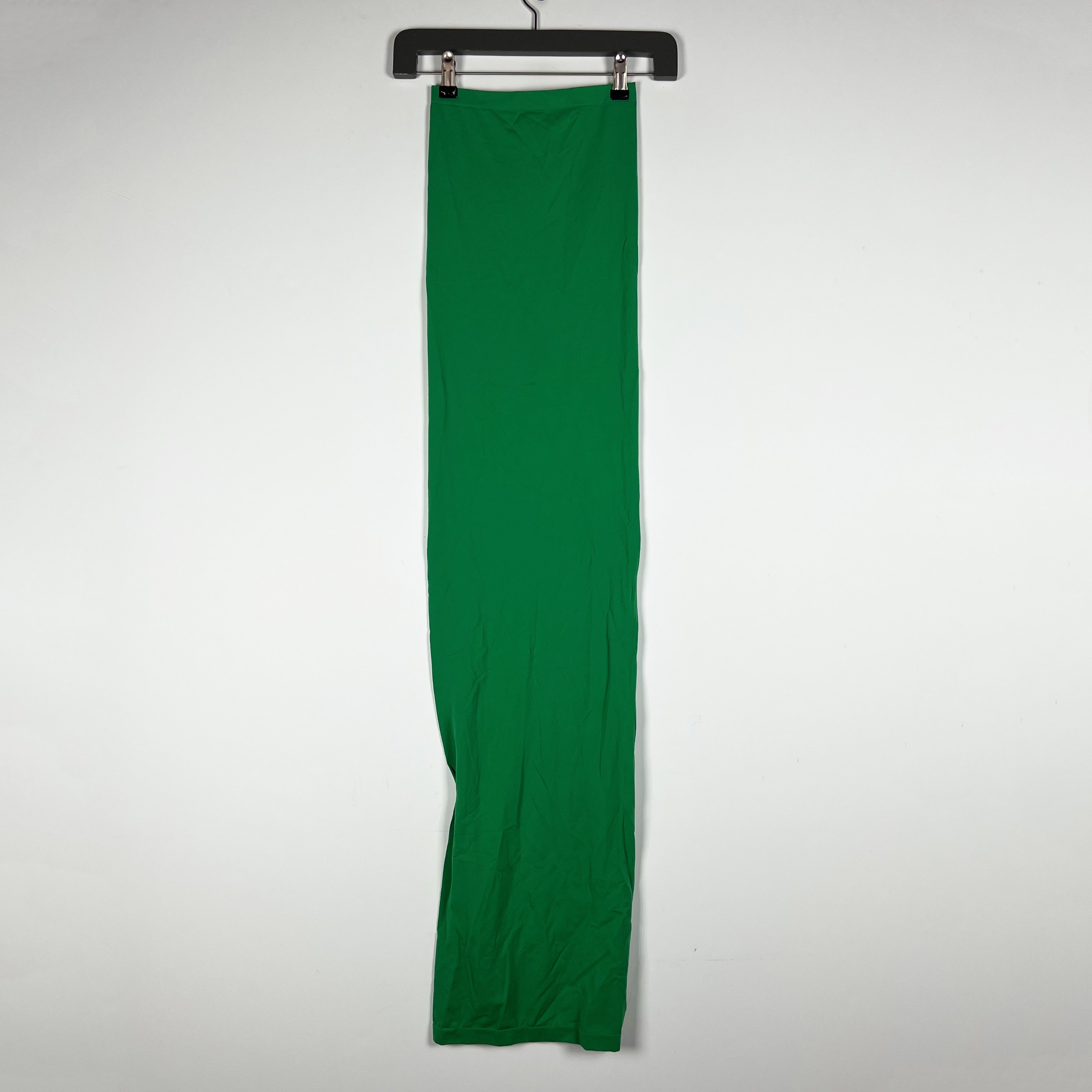 Wolford Fatal Strapless Knit Stretch Column Bodycon Maxi Dress Green Jelly Bean