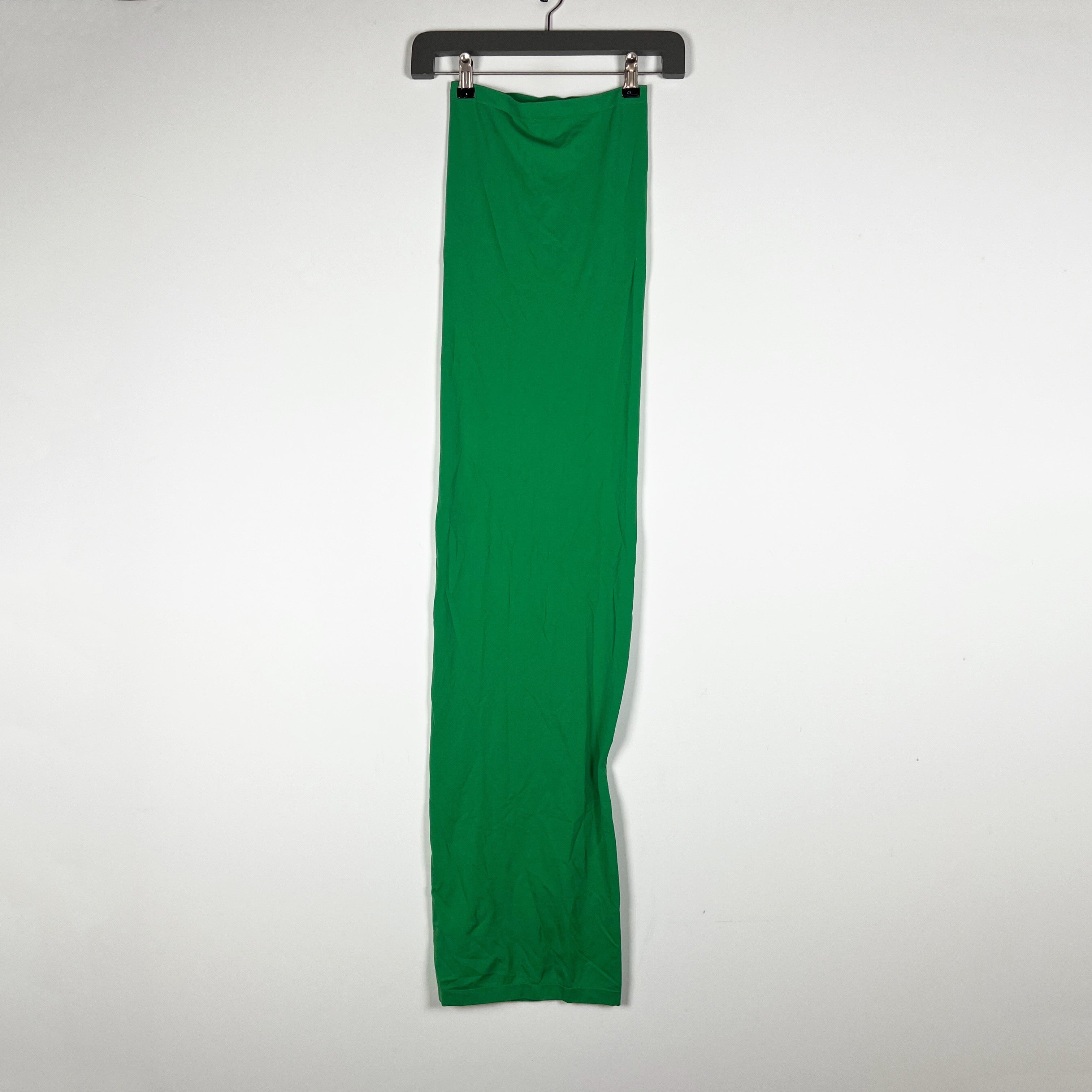 Wolford Fatal Strapless Knit Stretch Column Bodycon Maxi Dress Green Jelly Bean