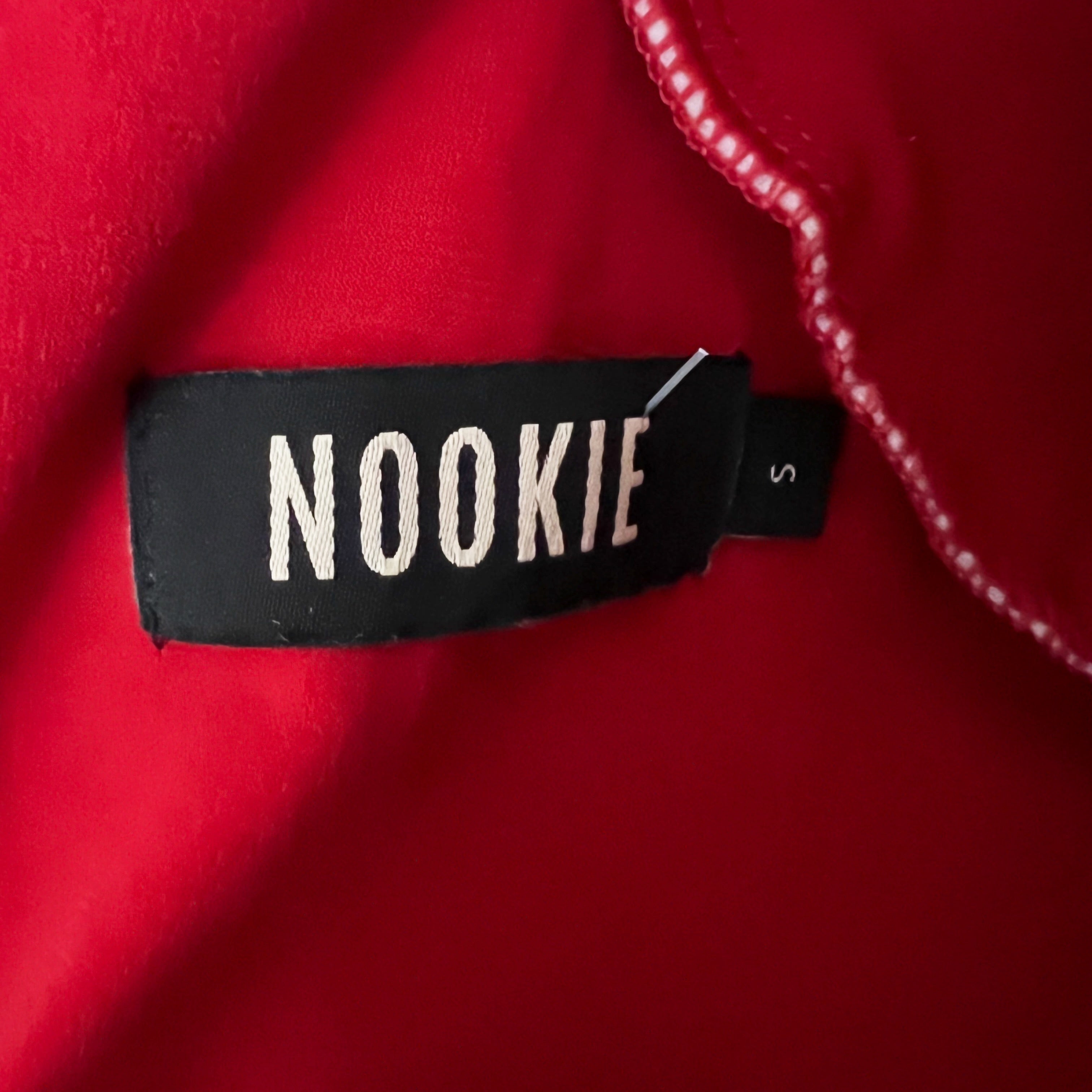 Nookie Mystery Sweetheart Neckline Velvet Velour Ruched Long Sleeve Mini Dress S