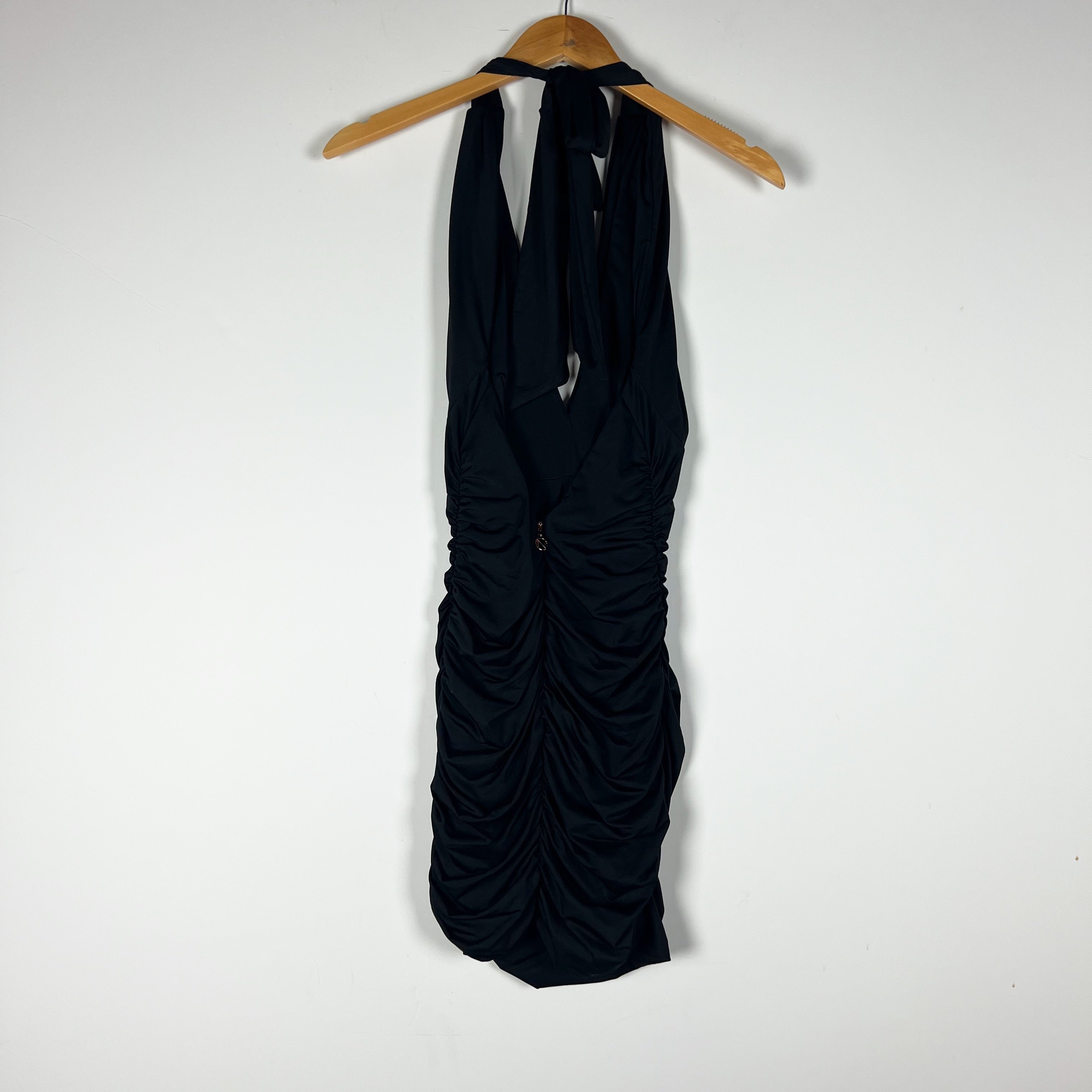 Nookie Illegal Halter Ruched Stretch Knit Halterneck Mini Cocktail Party Dress S
