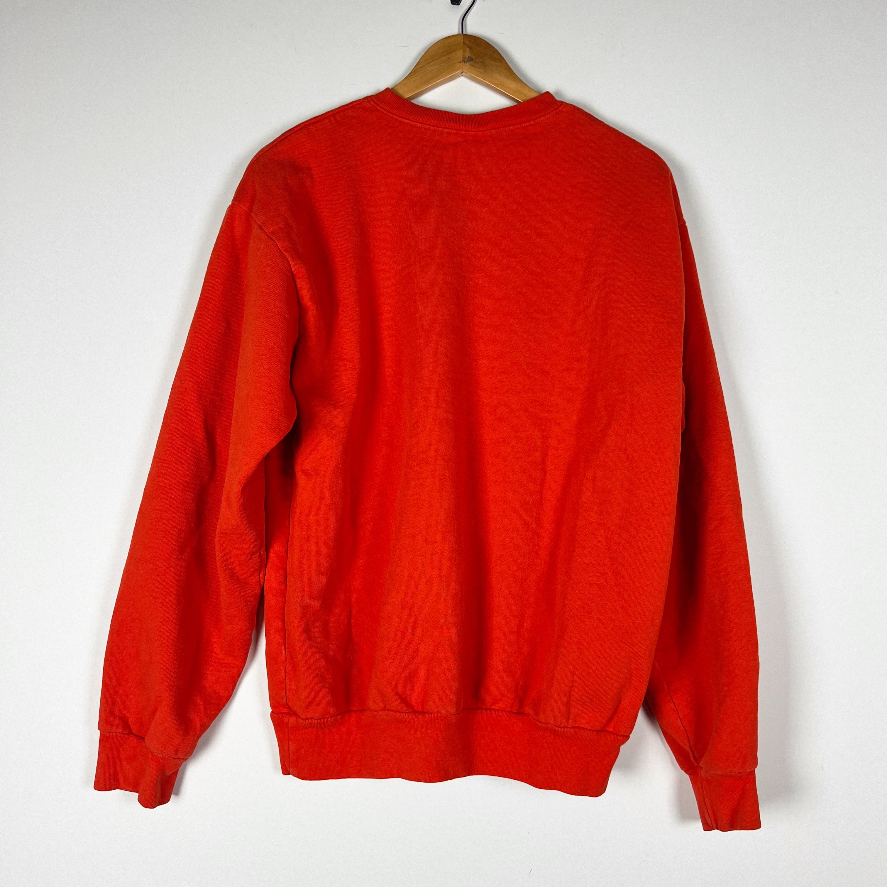 Sporty & Rich Logo Graphic Print Pattern Cotton Fleece Crew Neck Sweatshirt M