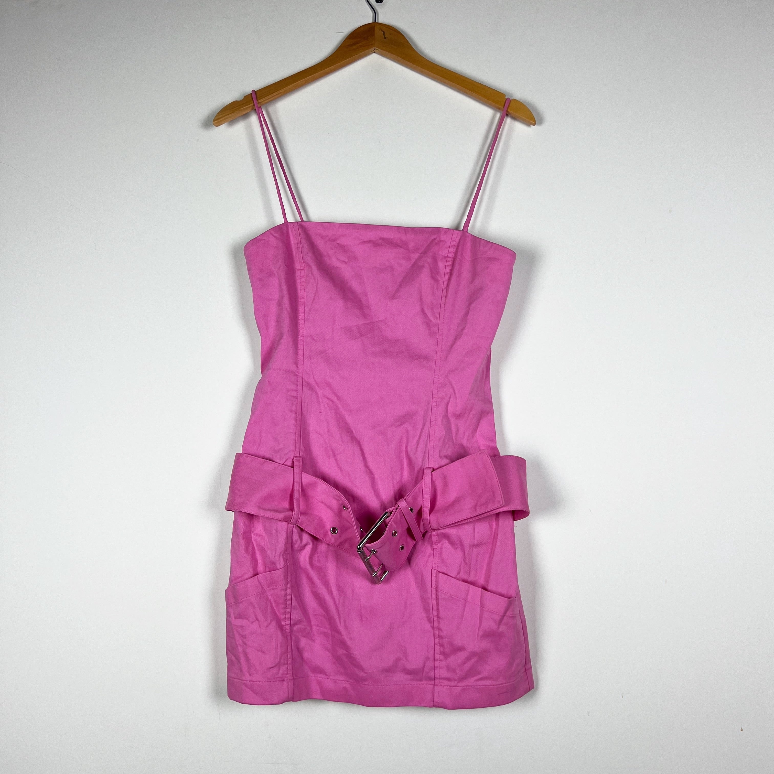 Lovers And Friends Lorelei Cotton Blend Square Neck Belted Mini Dress Orchid S