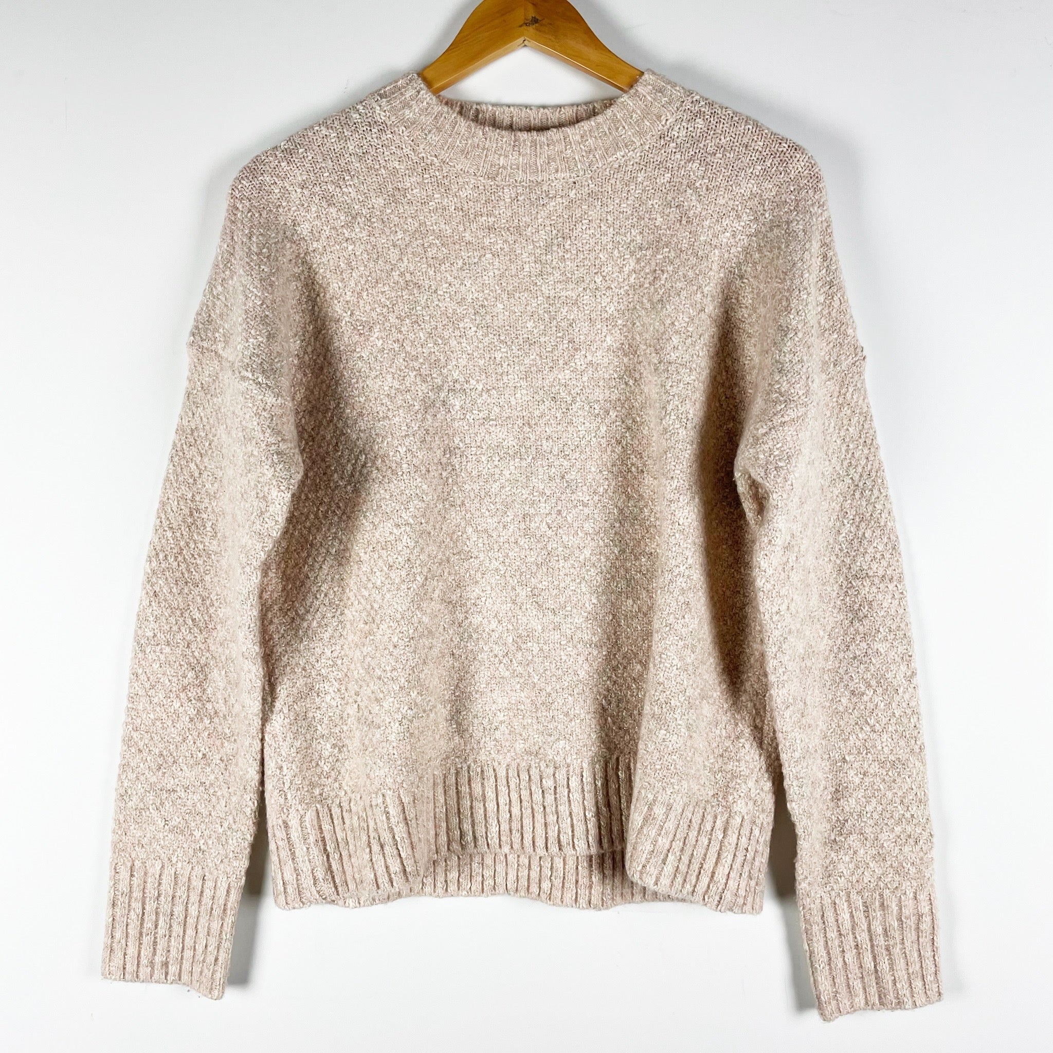 Michael Stars Women's Cotton Blend Stretch Knit Crew Neck Sparkle Sweater XS