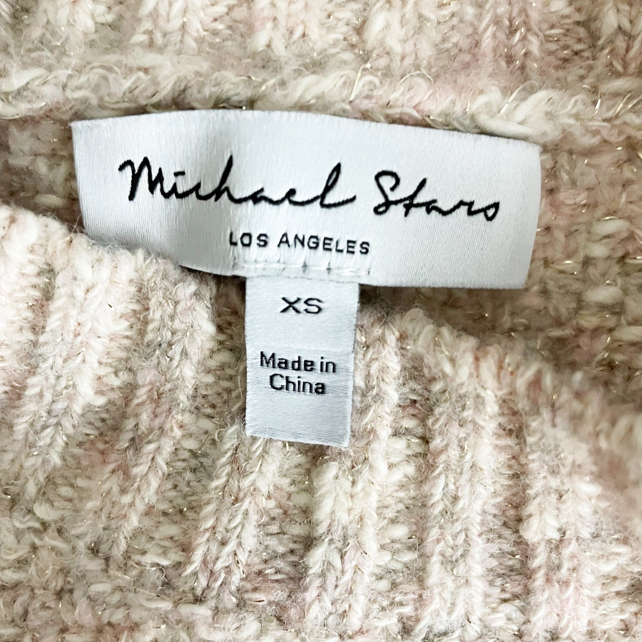 Michael Stars Women's Cotton Blend Stretch Knit Crew Neck Sparkle Sweater XS