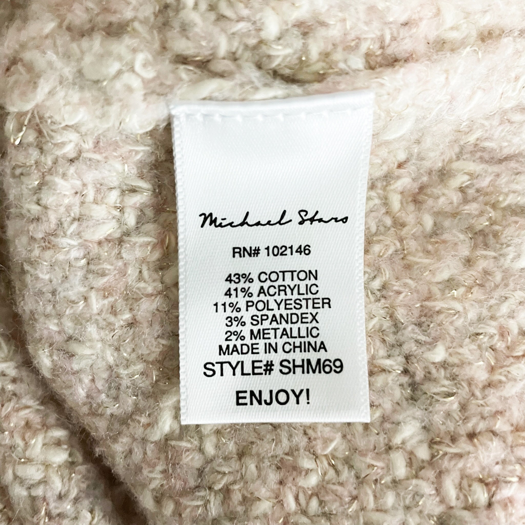Michael Stars Women's Cotton Blend Stretch Knit Crew Neck Sparkle Sweater XS