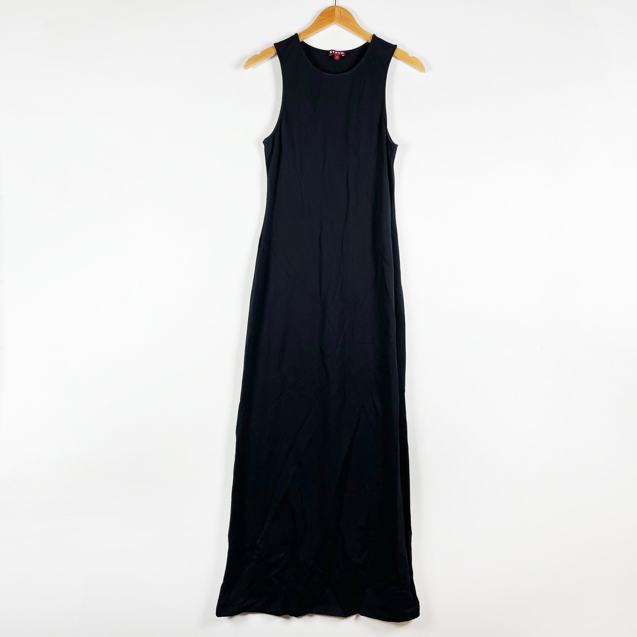 Staud Women's Scoop Neck Sleeveless Jersey Stretch Knit Pullover Midi Dress S