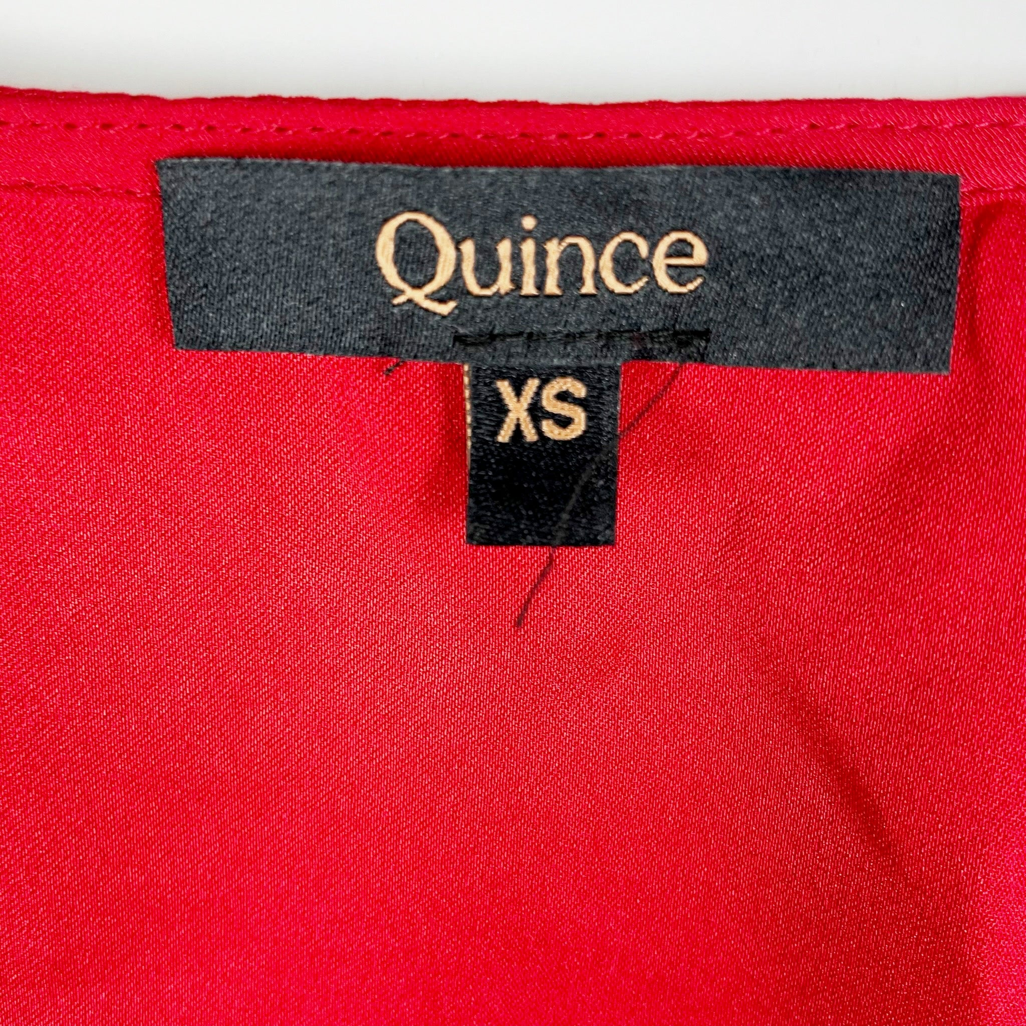 Quince Washable Stretch Silk Satin V Neck Cami Tank Top Salsa Red XS