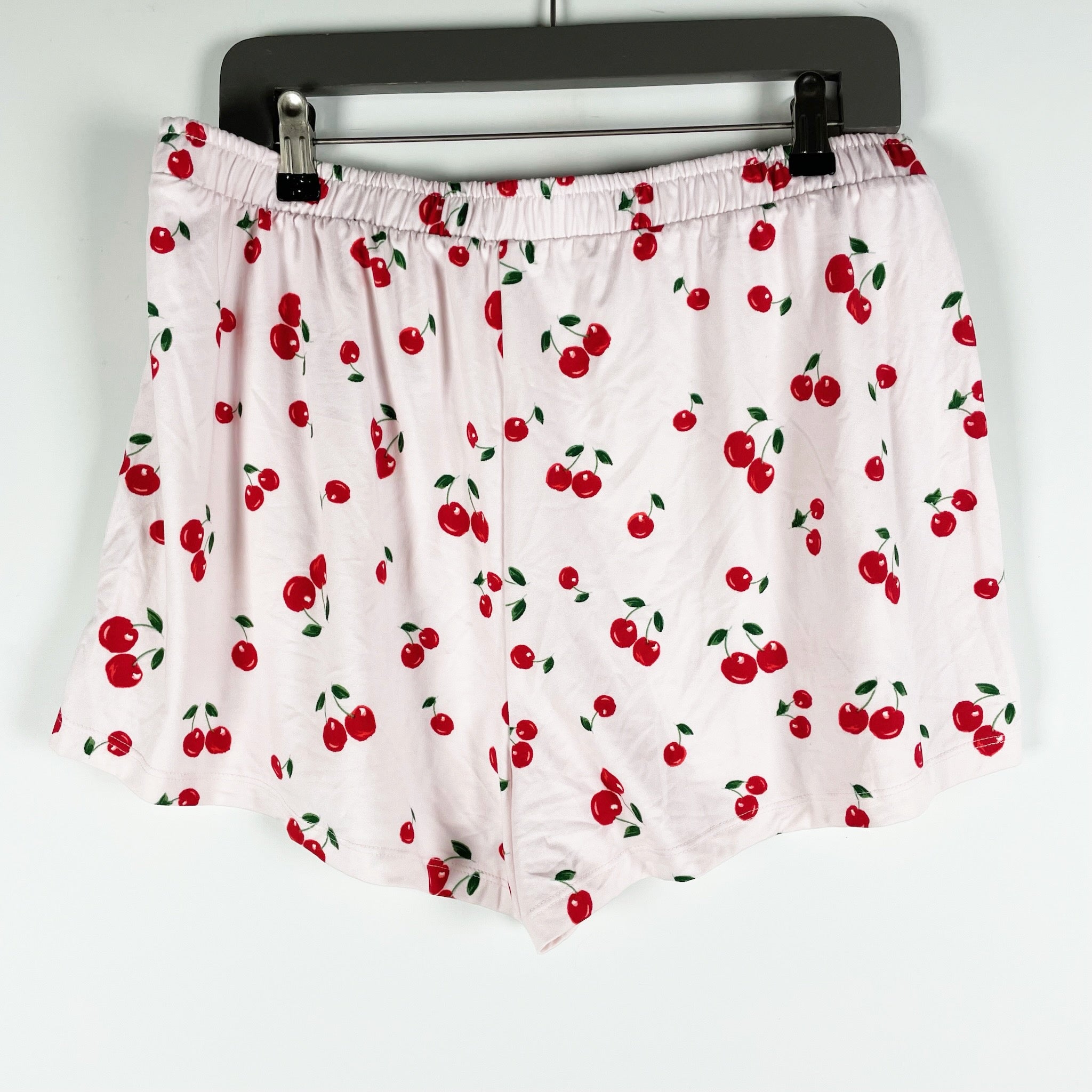 Mason Grey Cherry On Top Fruit Print Pattern Lounge Pajama Mini Pull On Shorts L