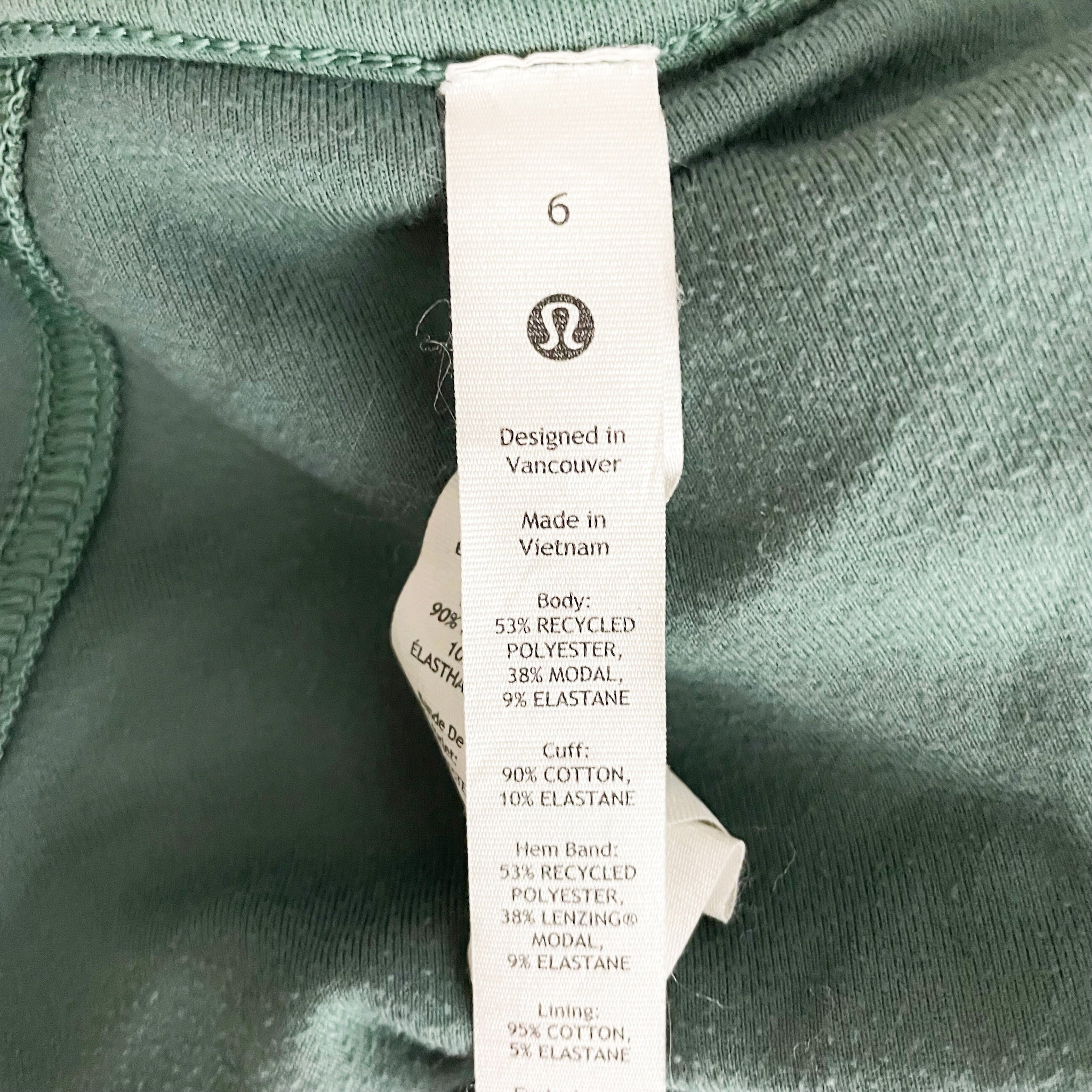 Lululemon Women's Brushed Softstreme Funnel-Neck Zip Up Jacket Medium Forest 6