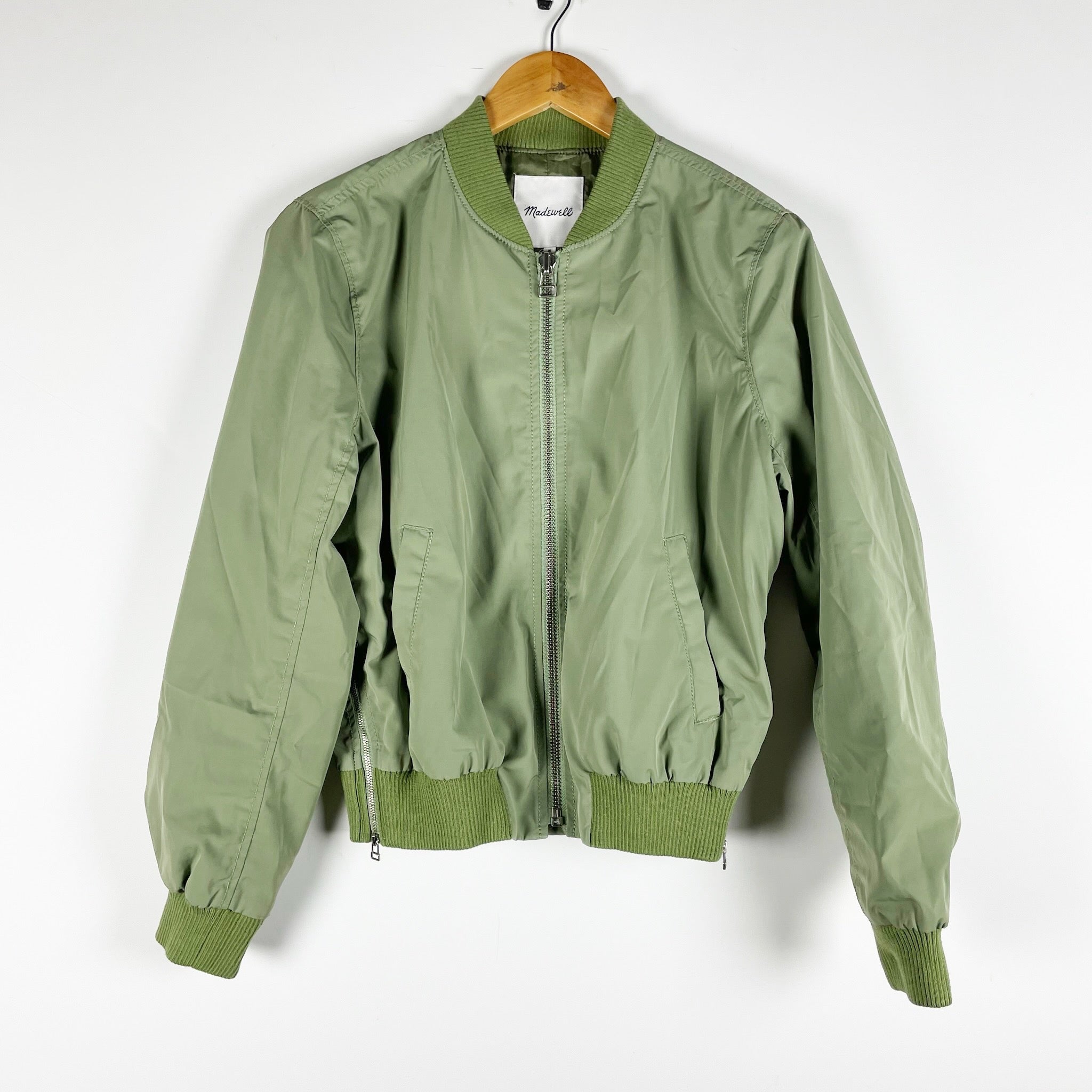 Madewell Side Zip Water Resistant Lightweight Bomber Jacket Forgotten Landscape