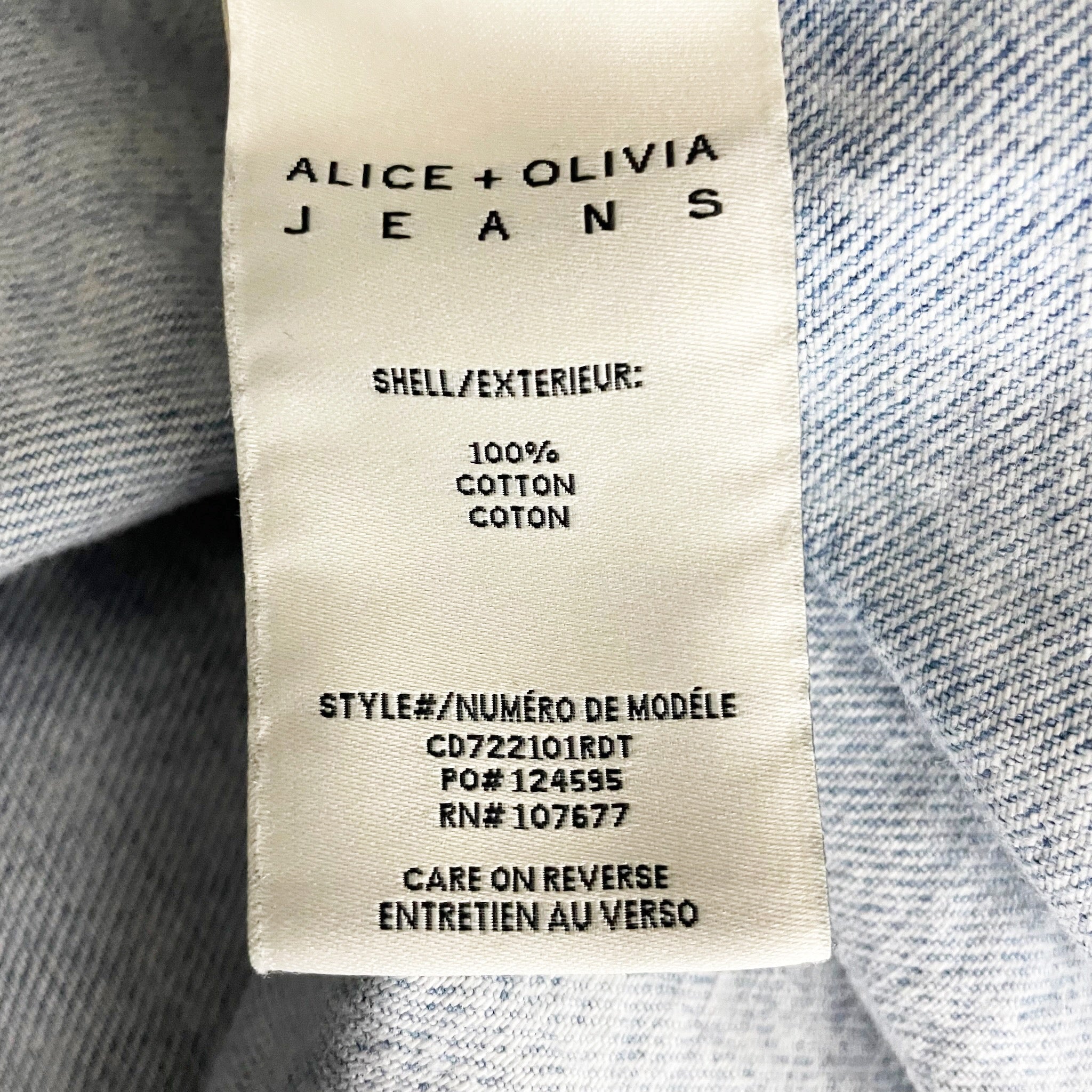 Alice And Olivia Dean Boxy Cropped Cotton Button Front Jean Denim Jacket Acid XS