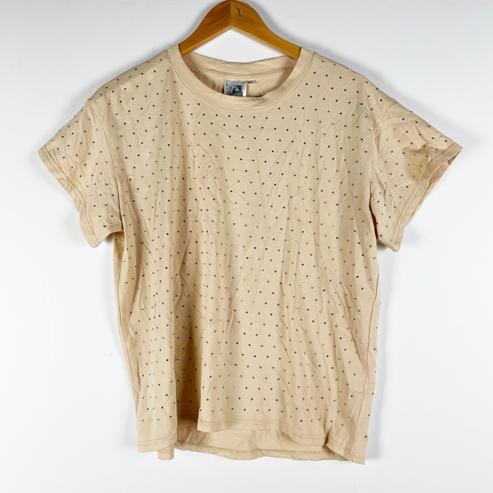 Queen Of Sparkles Cotton Stretch Rhinestone Crystal Jewel Embellished Tee Shirt