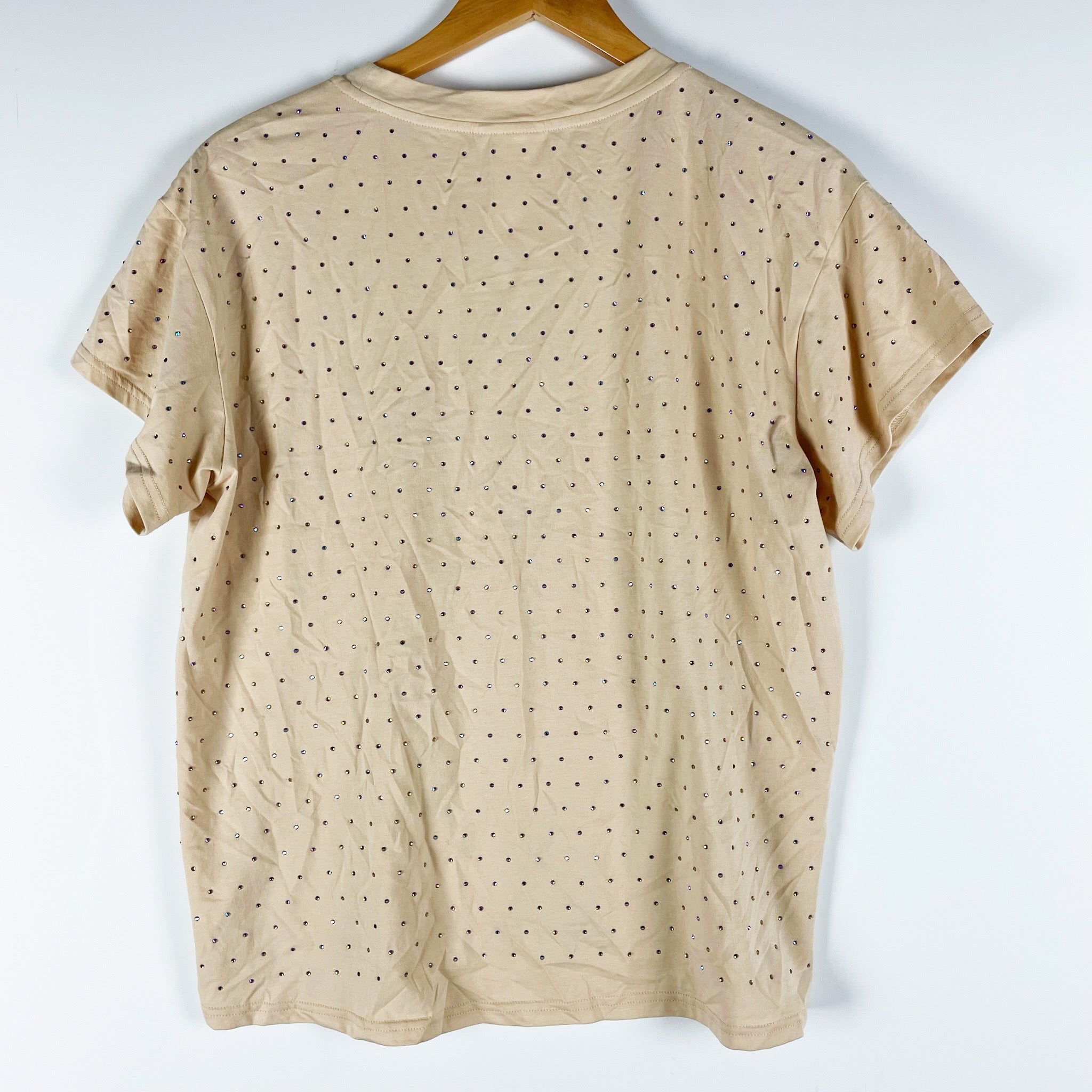 Queen Of Sparkles Cotton Stretch Rhinestone Crystal Jewel Embellished Tee Shirt